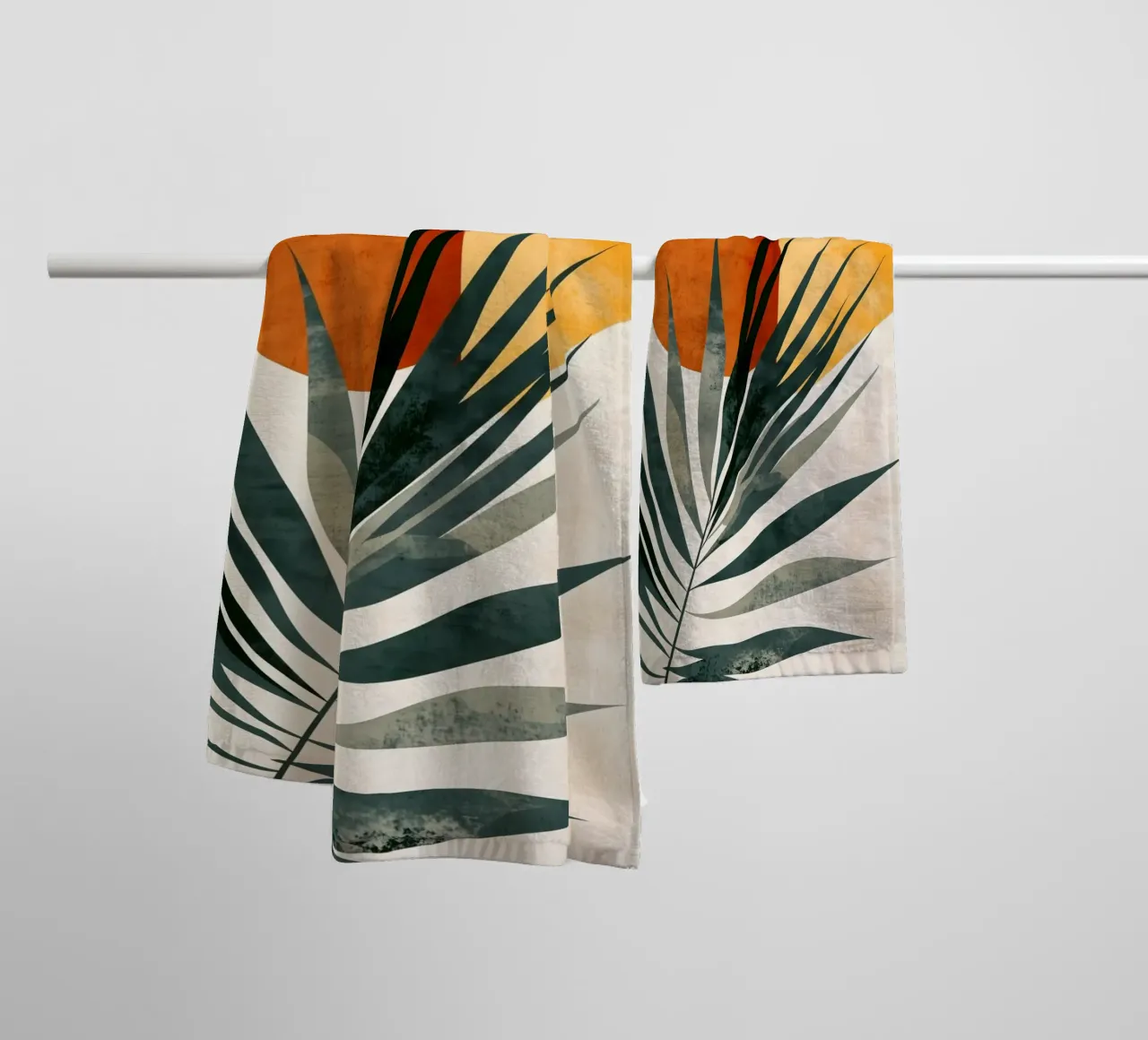 palm fronds botany abstract art towel by Studio Verde