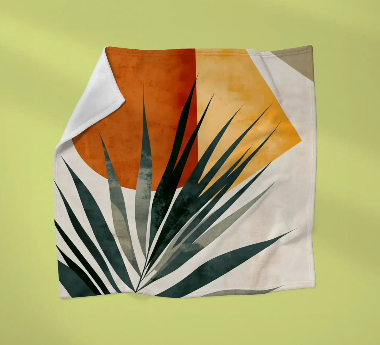 palm fronds botany abstract art fleece blanket by Studio Verde