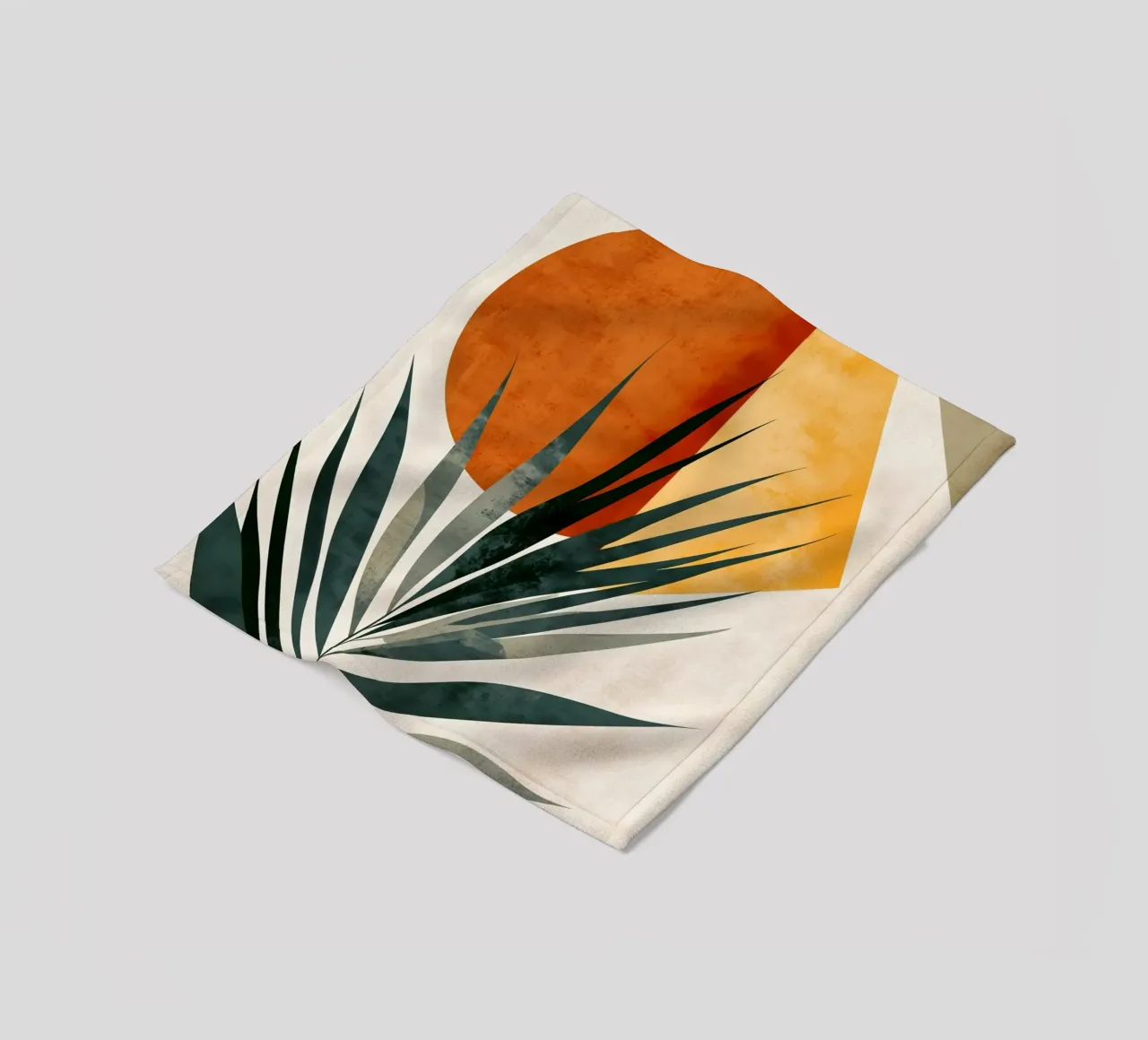palm fronds botany abstract art fleece blanket by Studio Verde