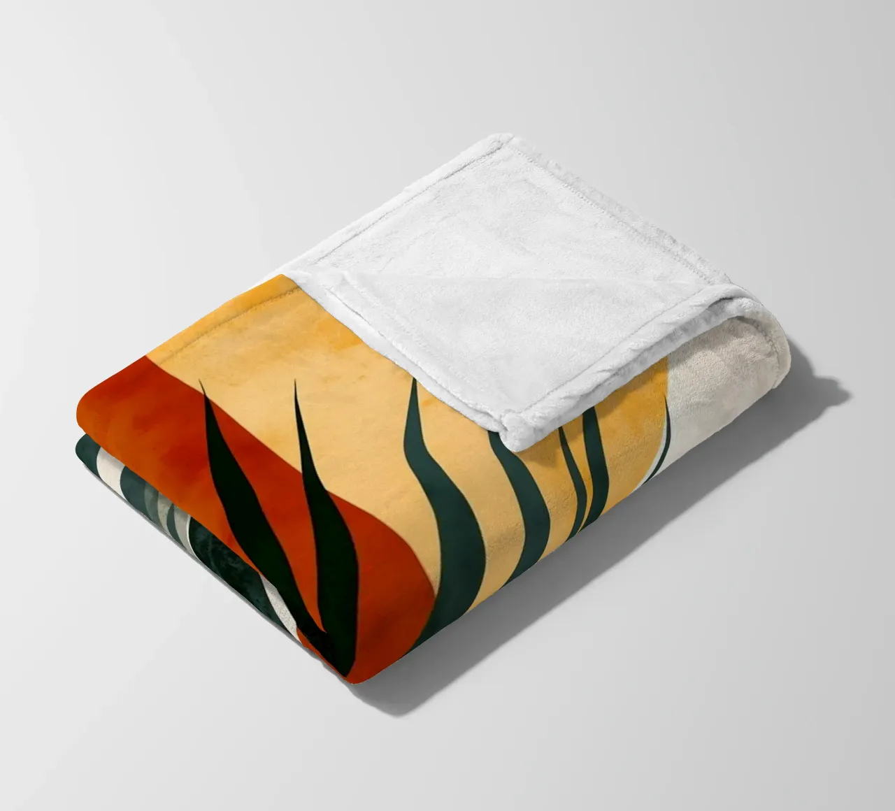 palm fronds botany abstract art fleece blanket by Studio Verde