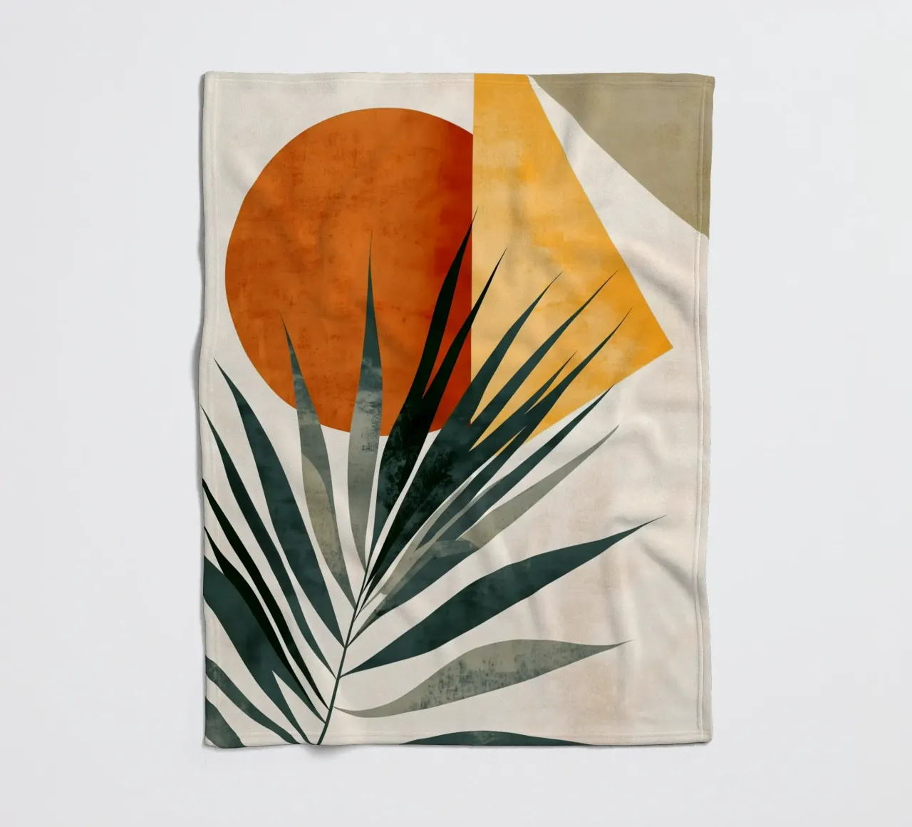 palm fronds botany abstract art fleece blanket by Studio Verde