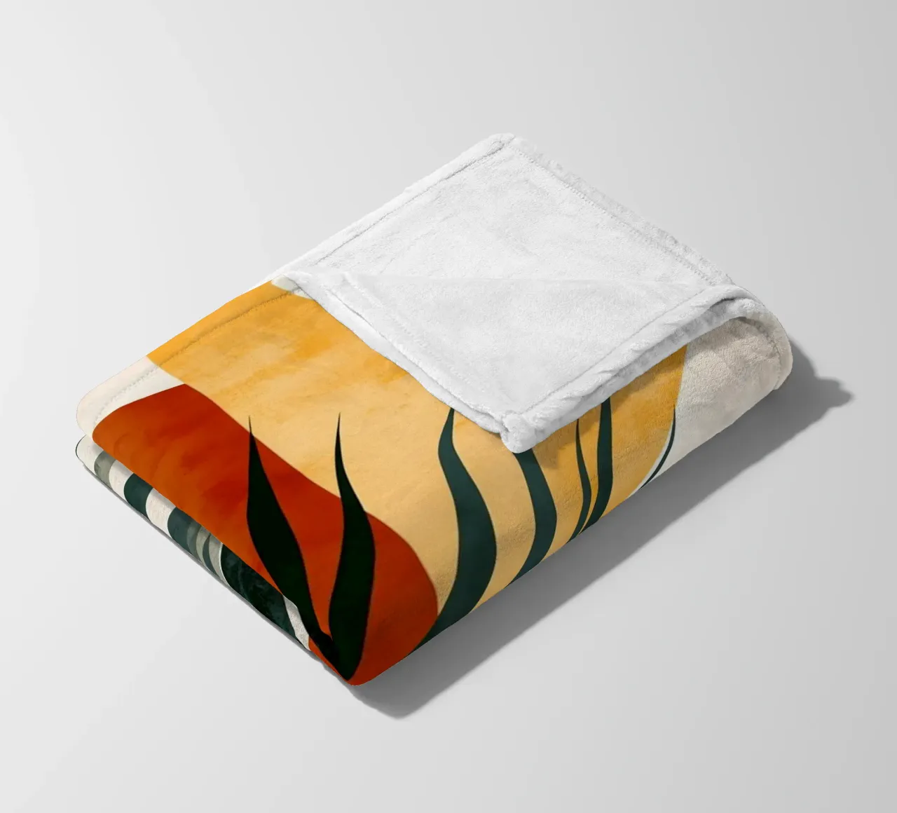 palm fronds botany abstract art fleece blanket by Studio Verde