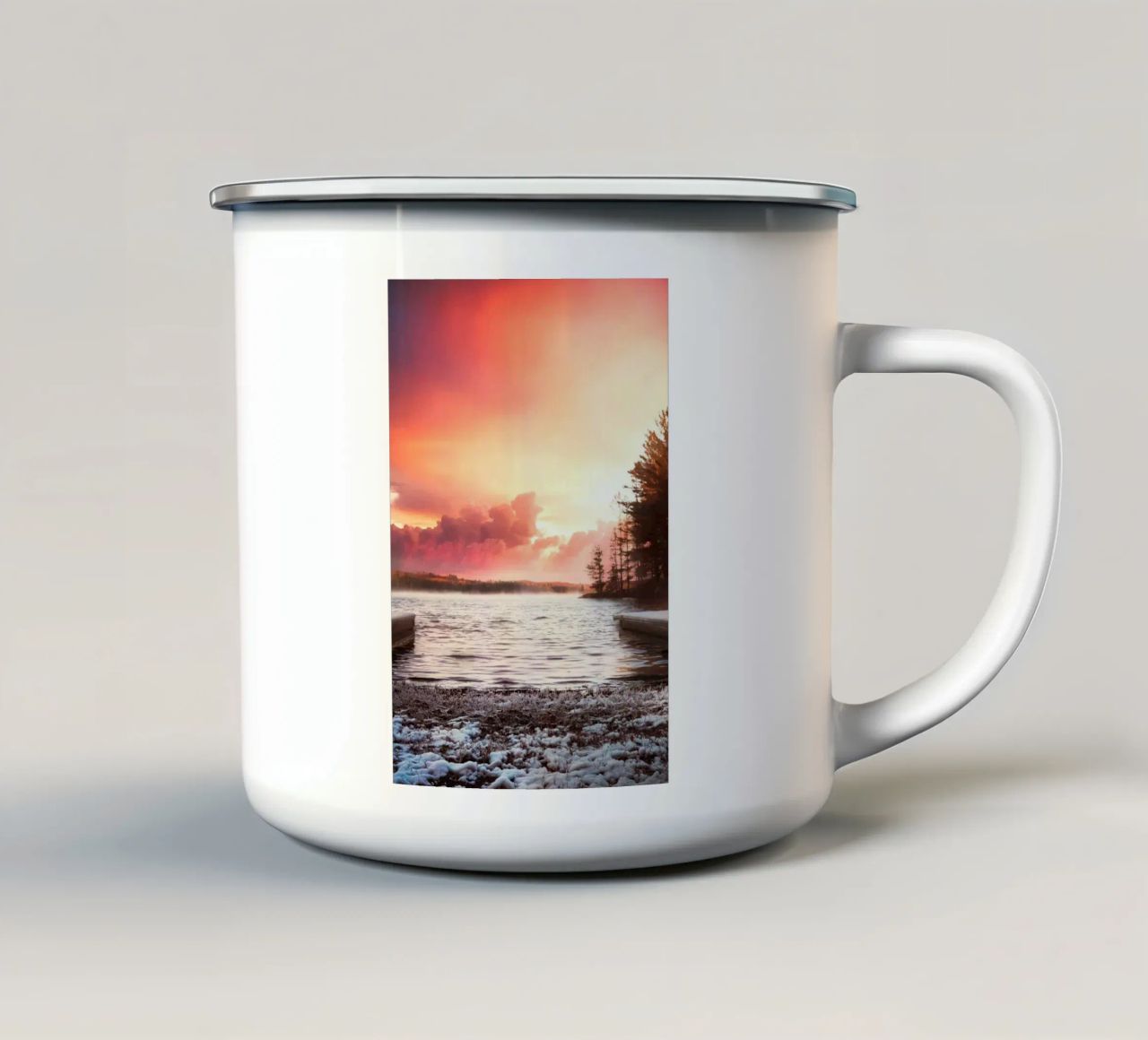 Un'alba rosa tazza in smalto da Peace