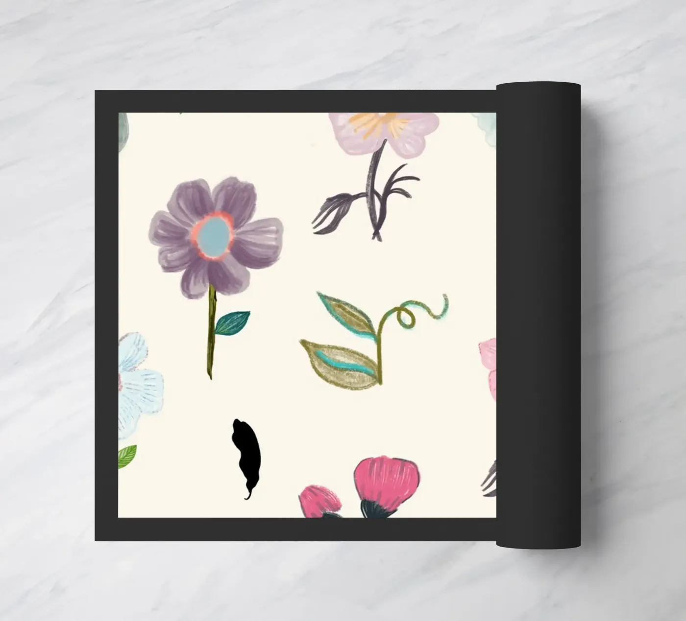 Delicate pressed floral pattern paillasson de gulsengunel