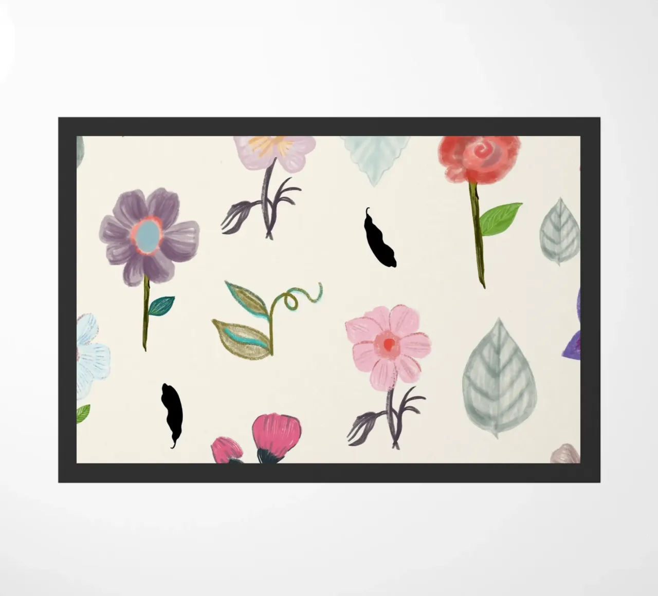 Delicate pressed floral pattern doormat by gulsengunel