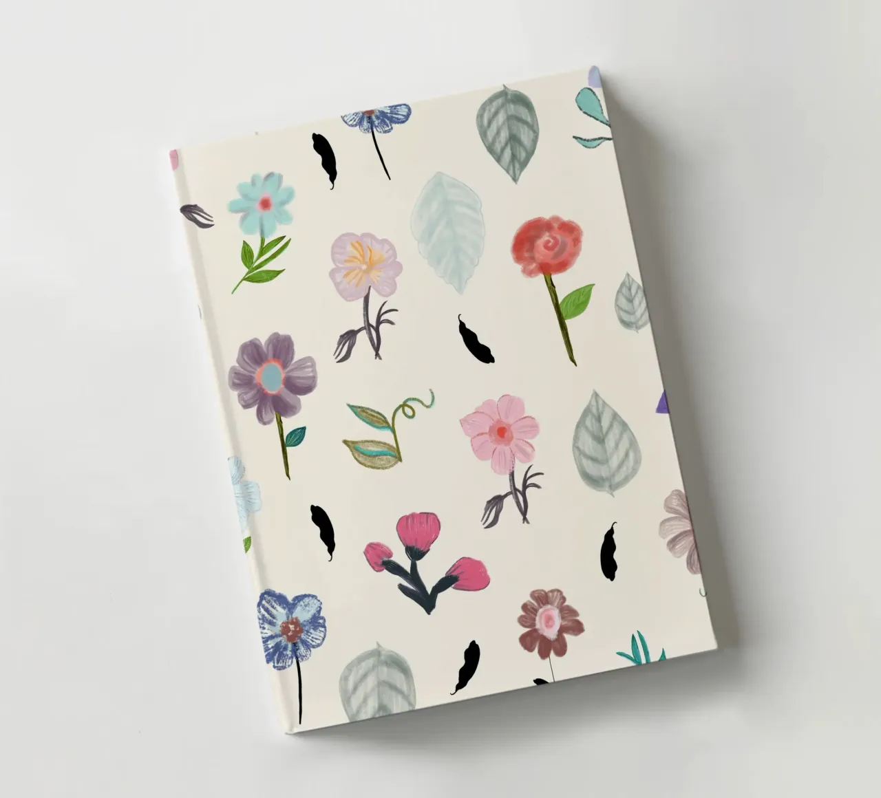 Delicate pressed floral pattern notebook by gulsengunel