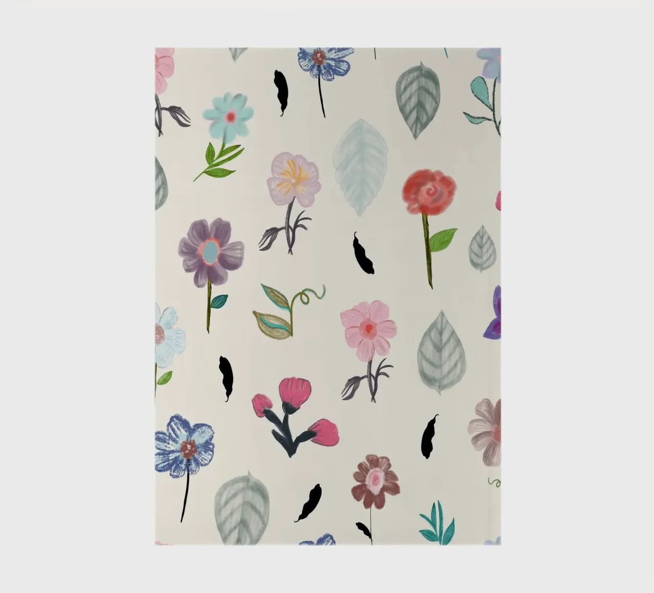 Delicate pressed floral pattern notebook by gulsengunel