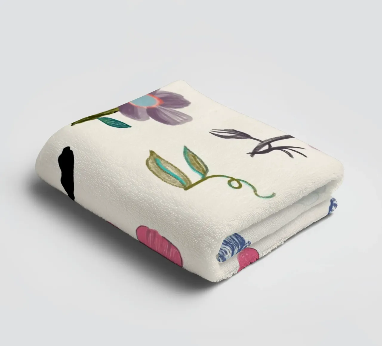 Delicate pressed floral pattern towel by gulsengunel