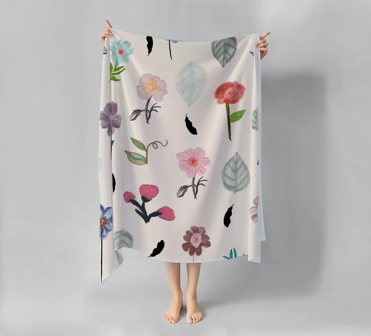 Delicato motivo floreale stampato telo mare da gulsengunel