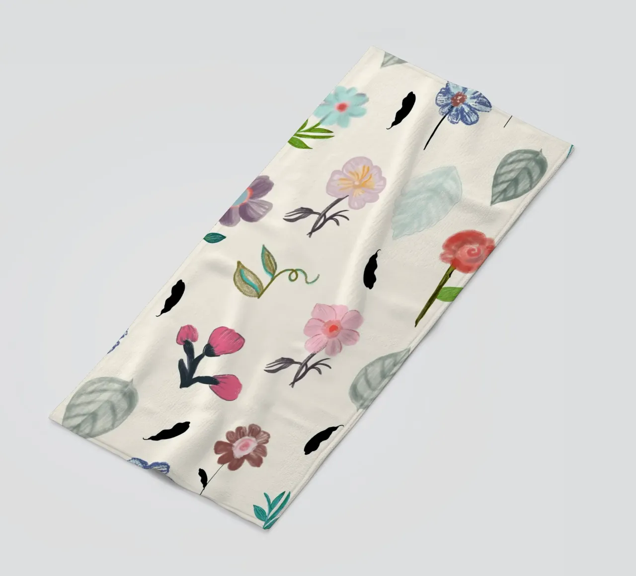 Delicato motivo floreale stampato telo mare da gulsengunel