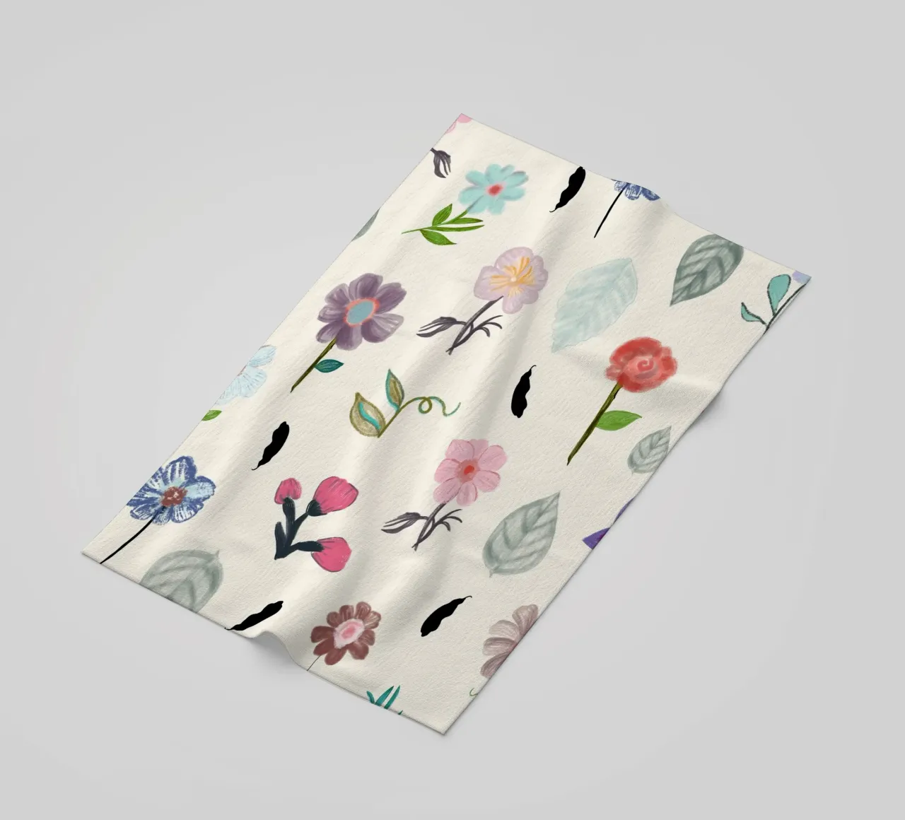 Delicato motivo floreale stampato telo mare da gulsengunel