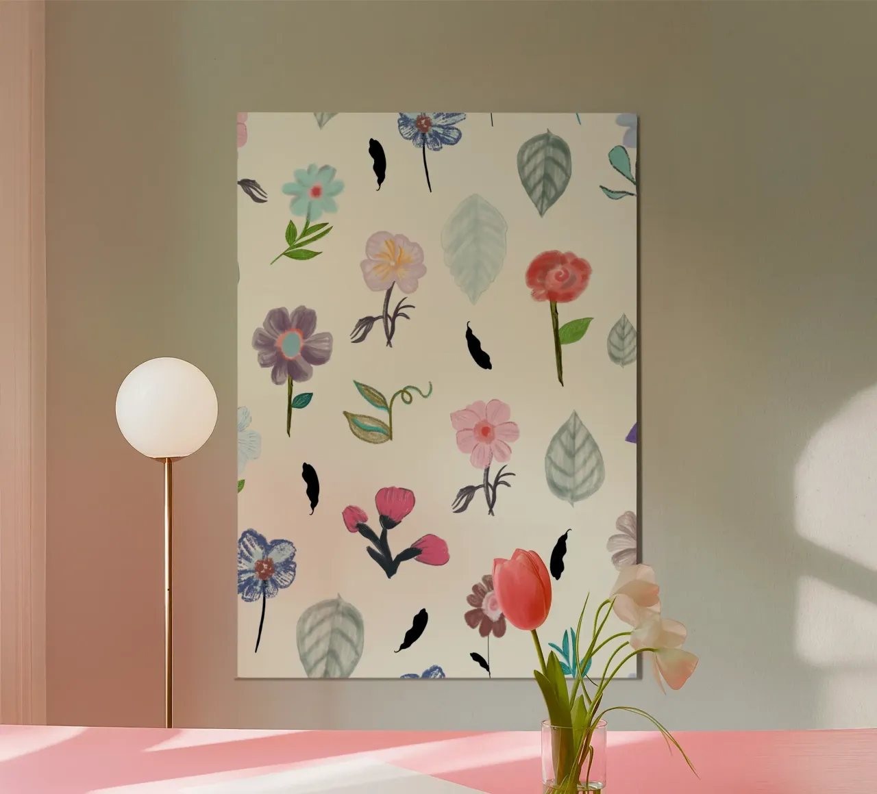Delicate pressed floral pattern poster da gulsengunel