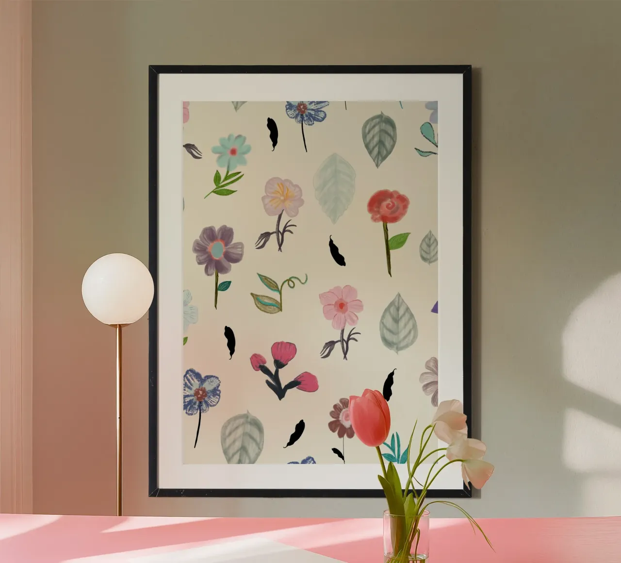 Delicate pressed floral pattern poster da gulsengunel
