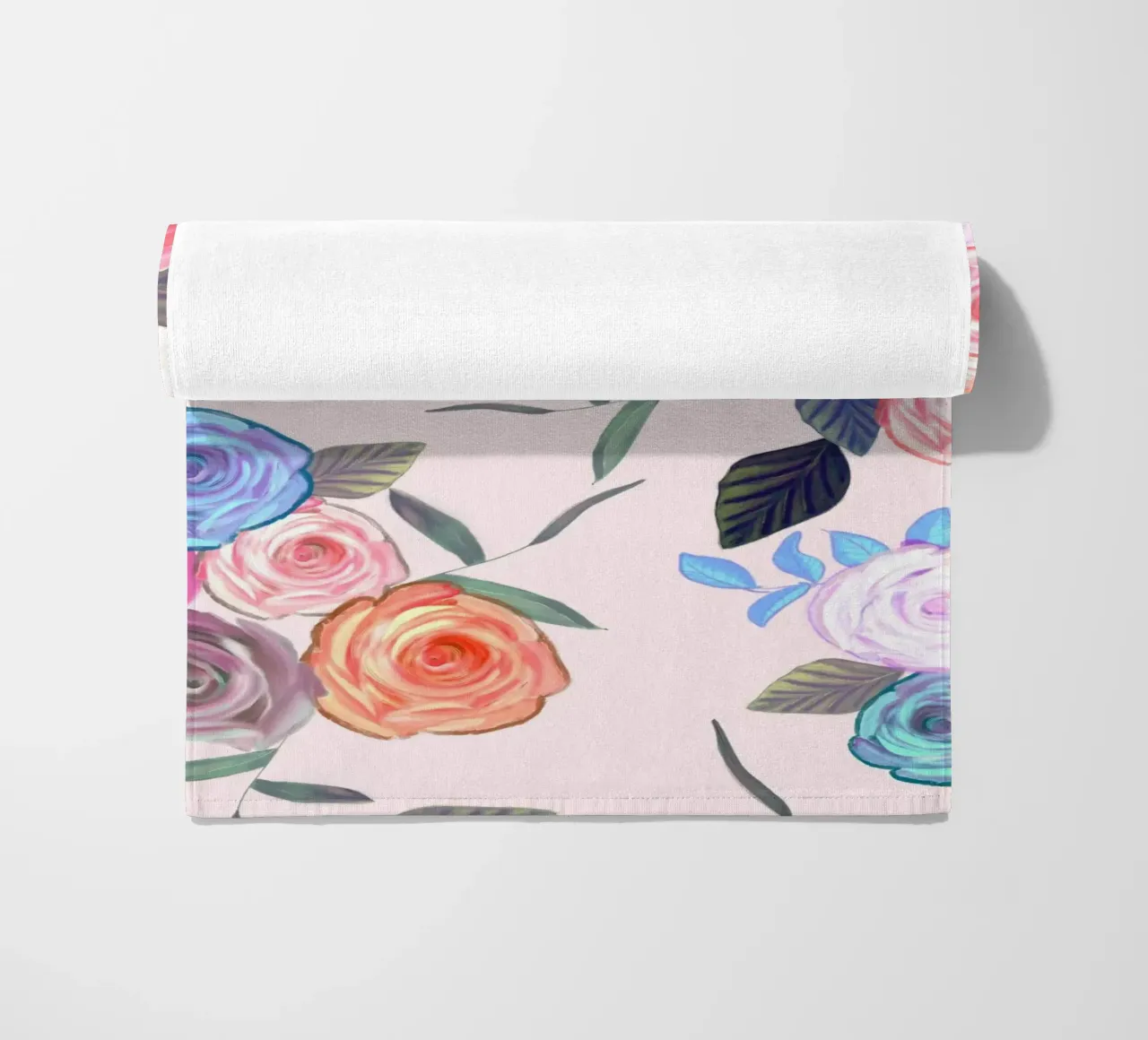 Dark flower pattern pink beach towel by gulsengunel