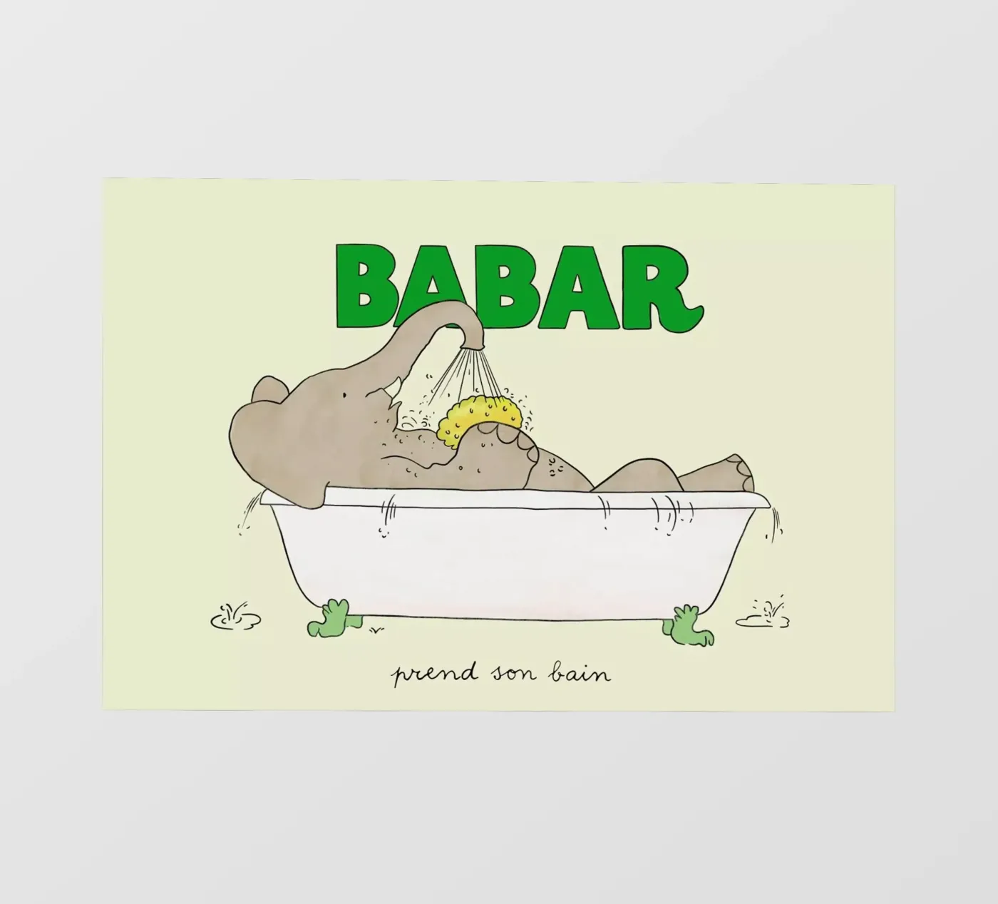 Babar Bathtime 2 pellicola backlit da Little Flourishes