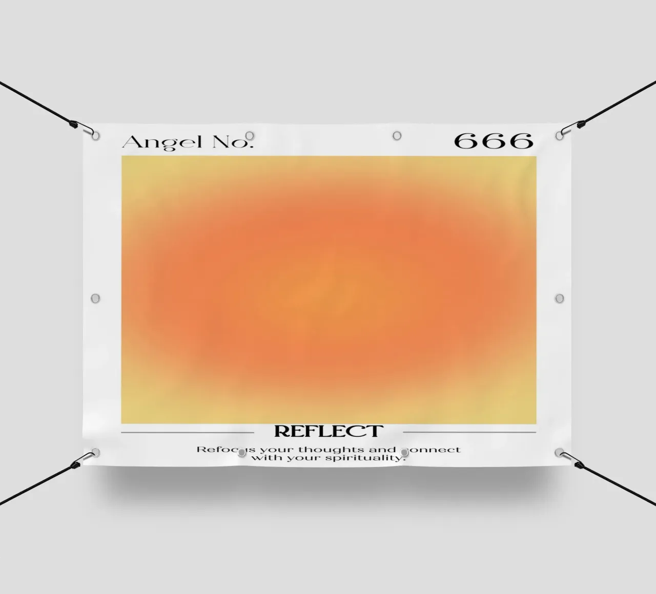 Angelo numero 666 Aura Aura Gradient Print - Arte spirituale telo in pvc da homdeco