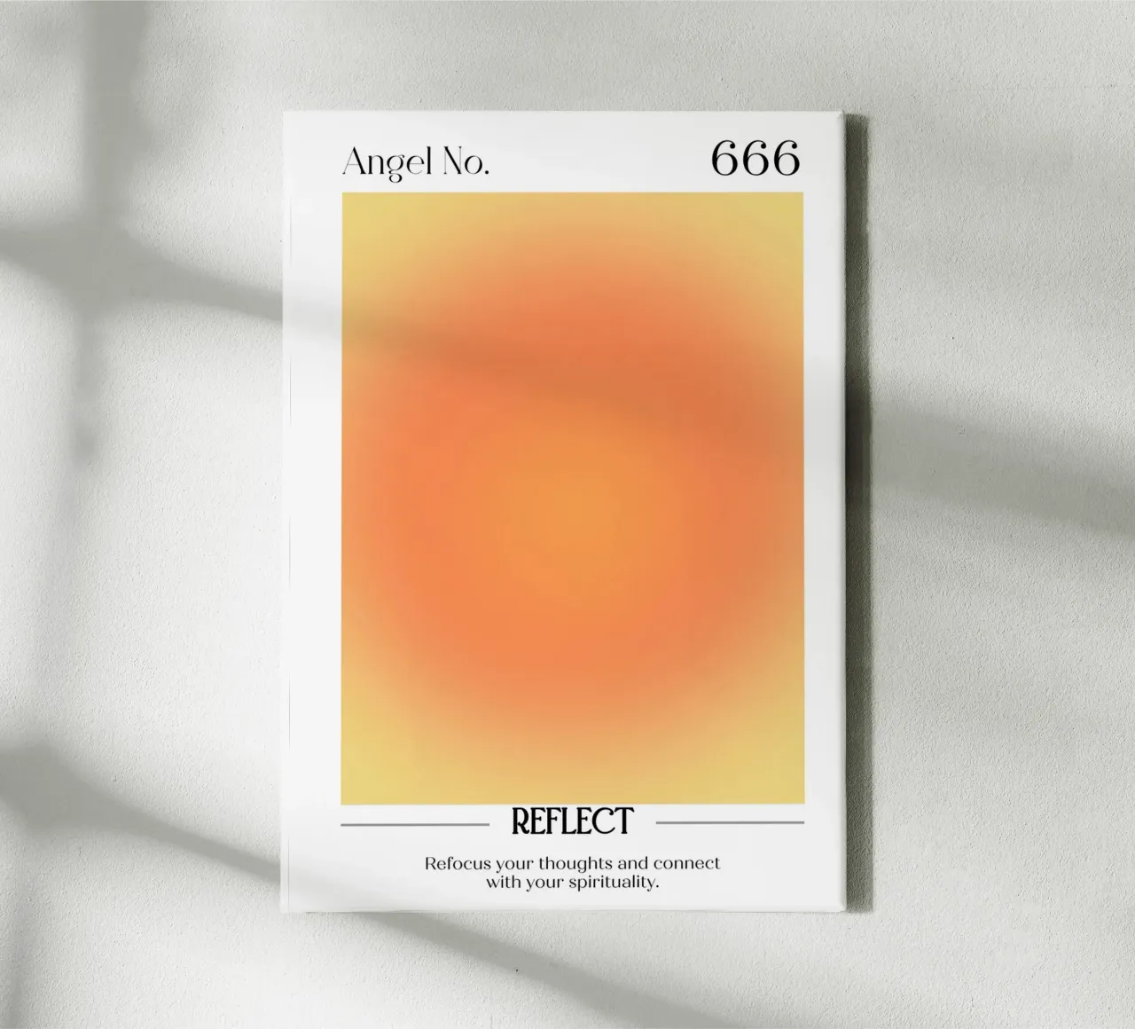 Engelen Nummer 666 Aura Verloop Print - Spirituele Kunst canvas met Baklijst van homdeco