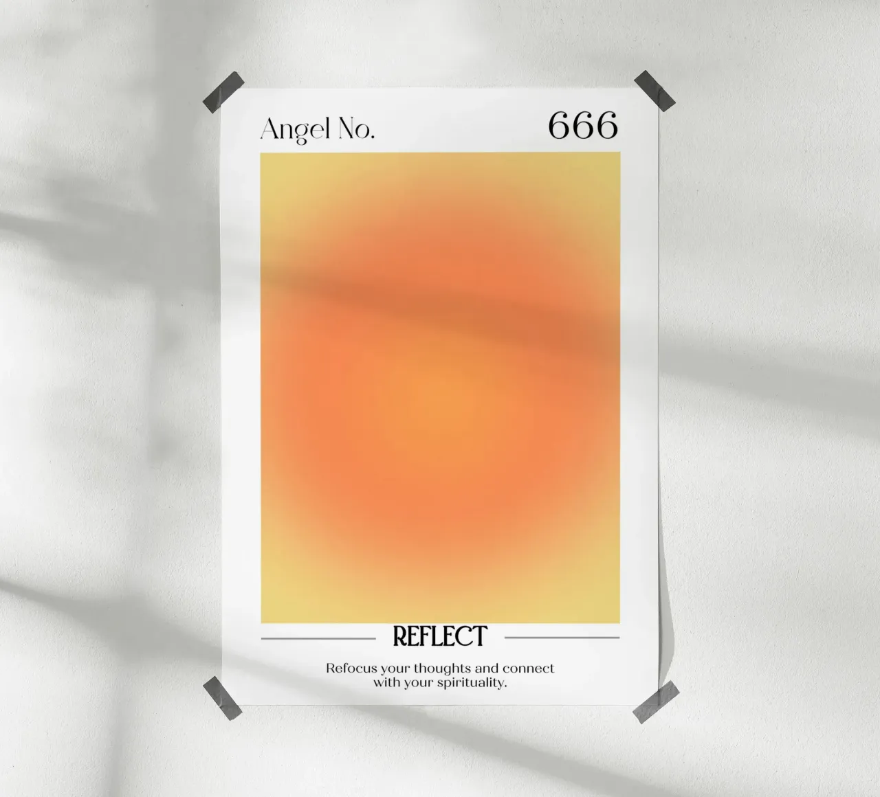 Angelo numero 666 Aura Aura Gradient Print - Arte spirituale poster da homdeco