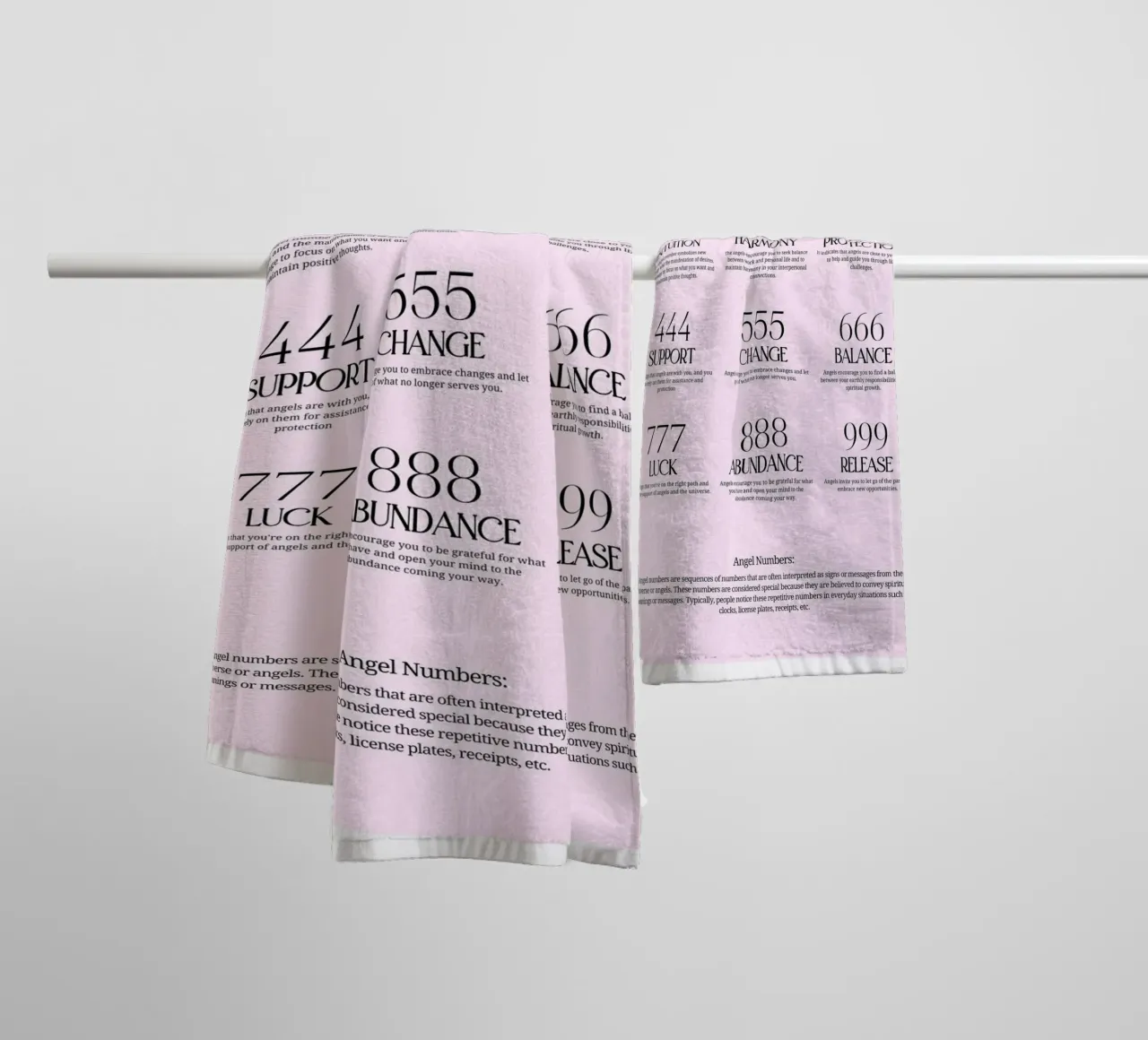 Angel Numbers Chart Print - Spiritual Meanings & Guide towel by homdeco