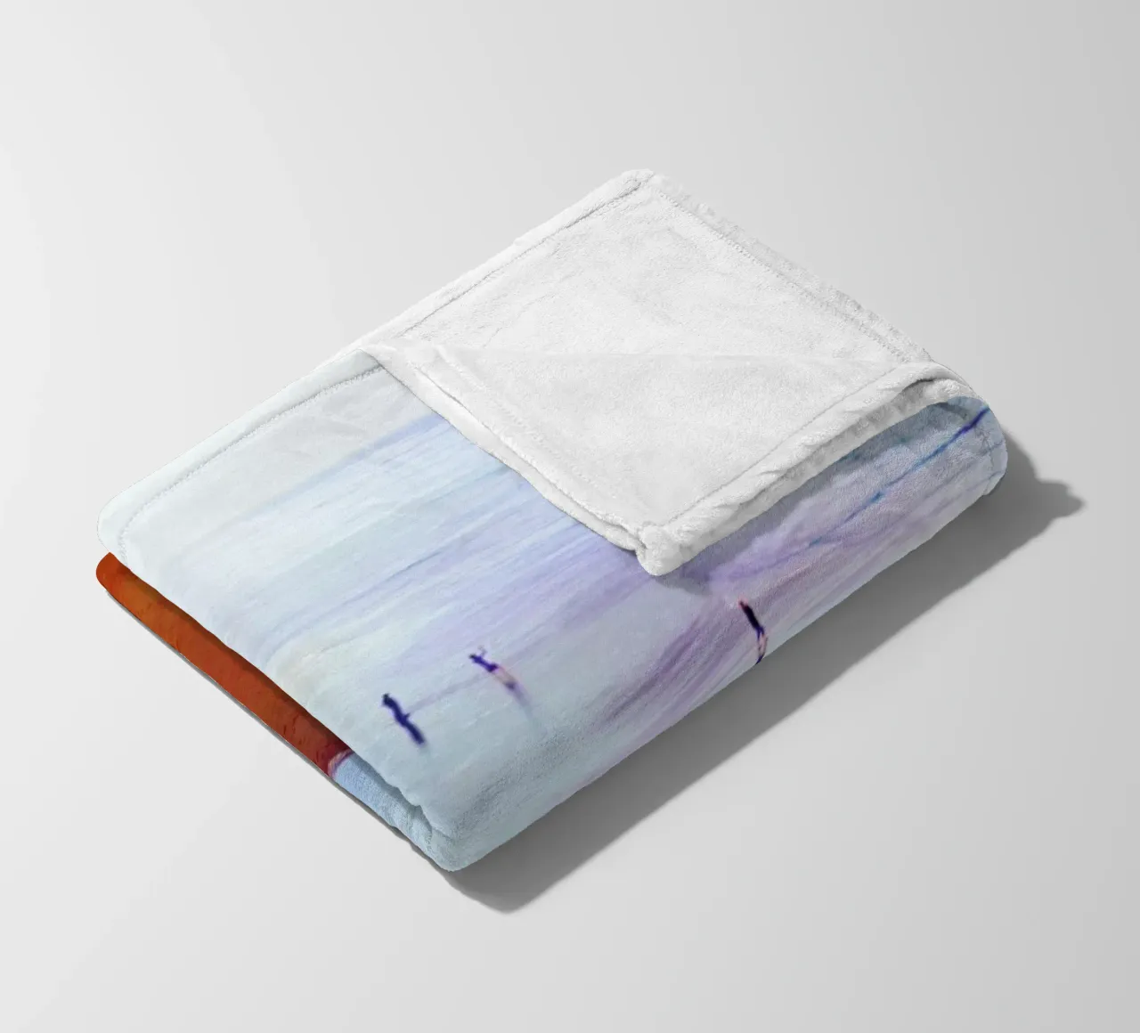 Ocean Beach California Winter fleece blanket by Mina Teslaru