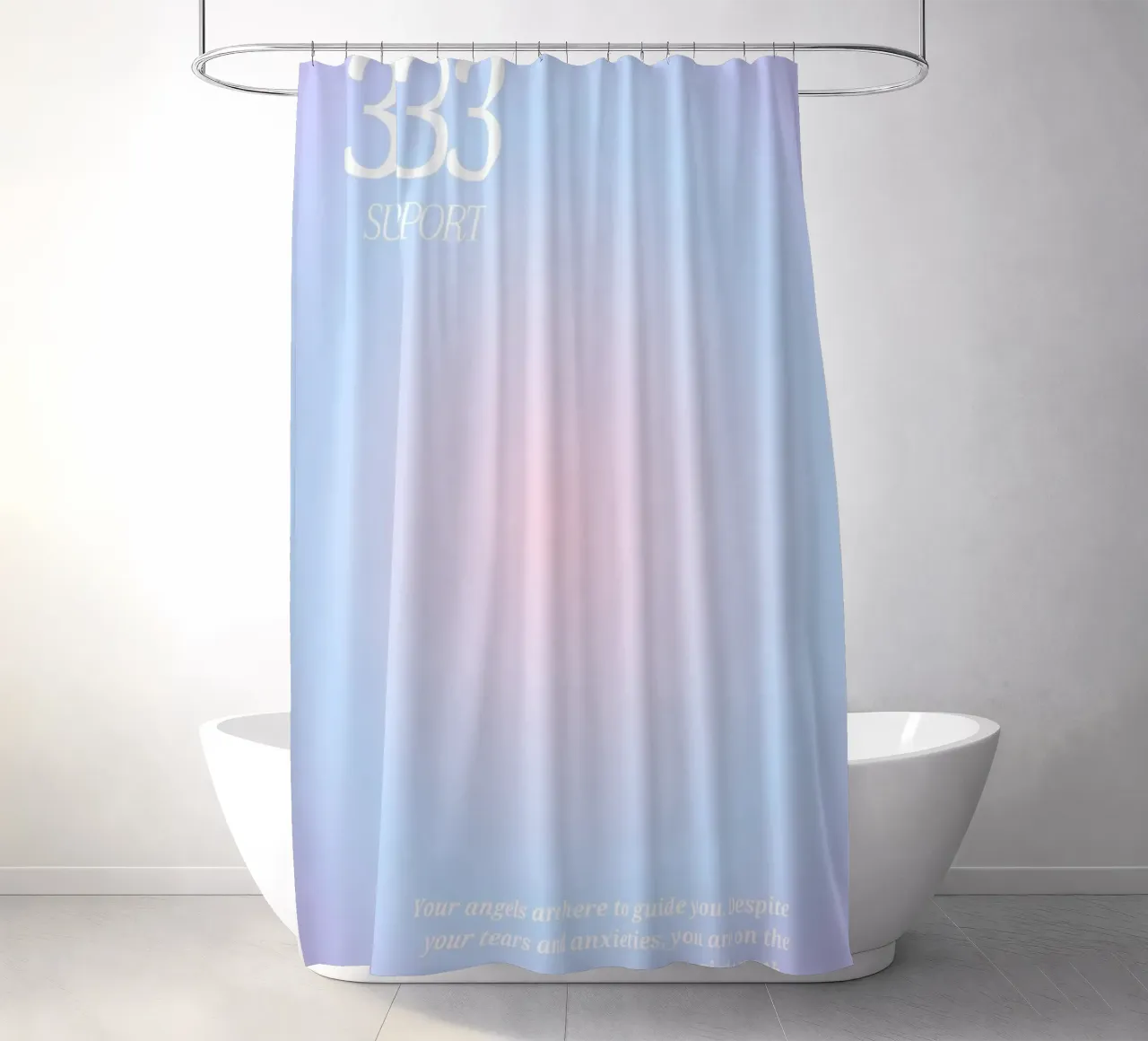 Numero dell'angelo 333 Aura Gradient Print - Supporto e percorso tenda da doccia da homdeco