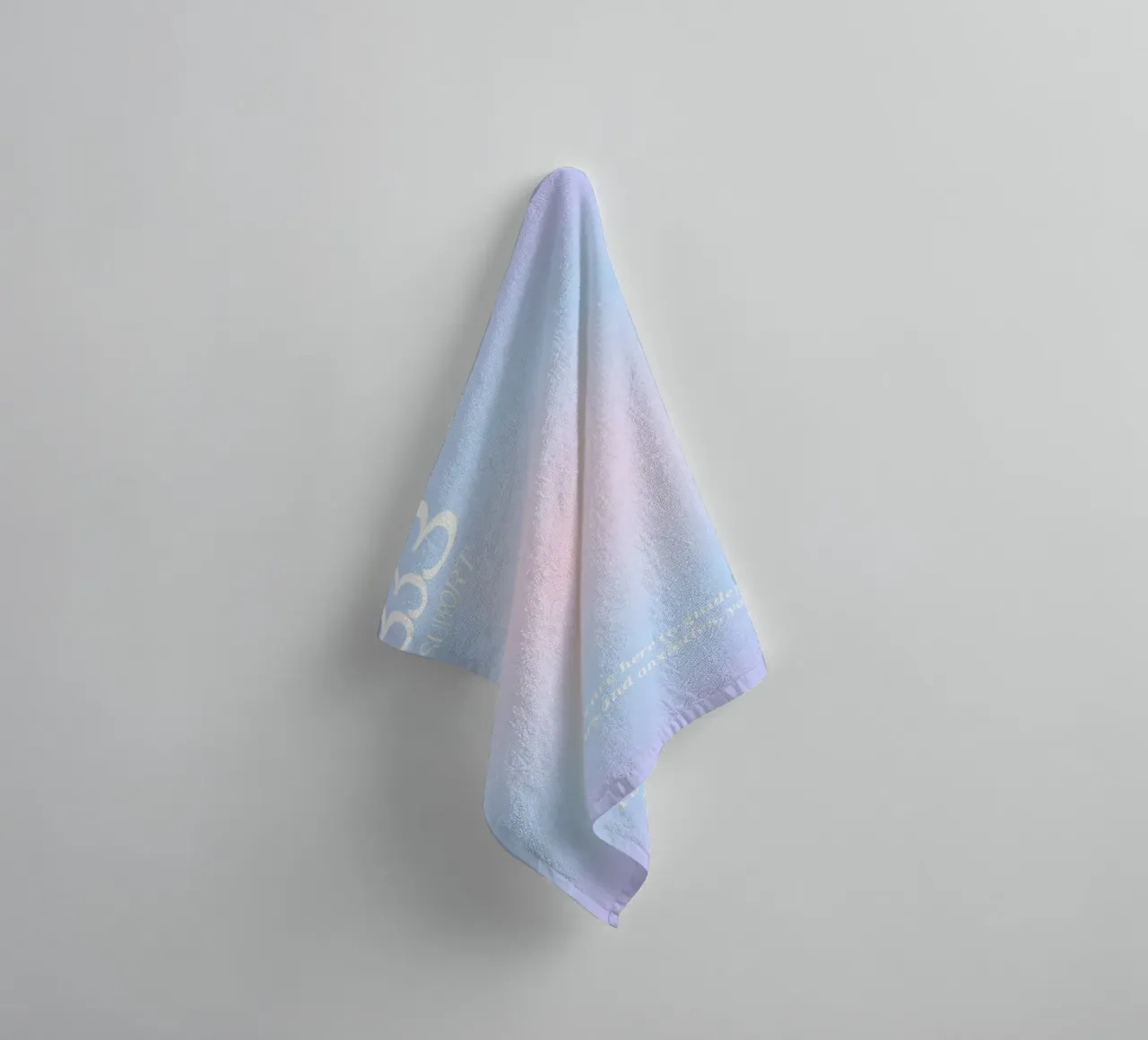 Numero dell'angelo 333 Aura Gradient Print - Supporto e percorso asciugamano da bagno da homdeco
