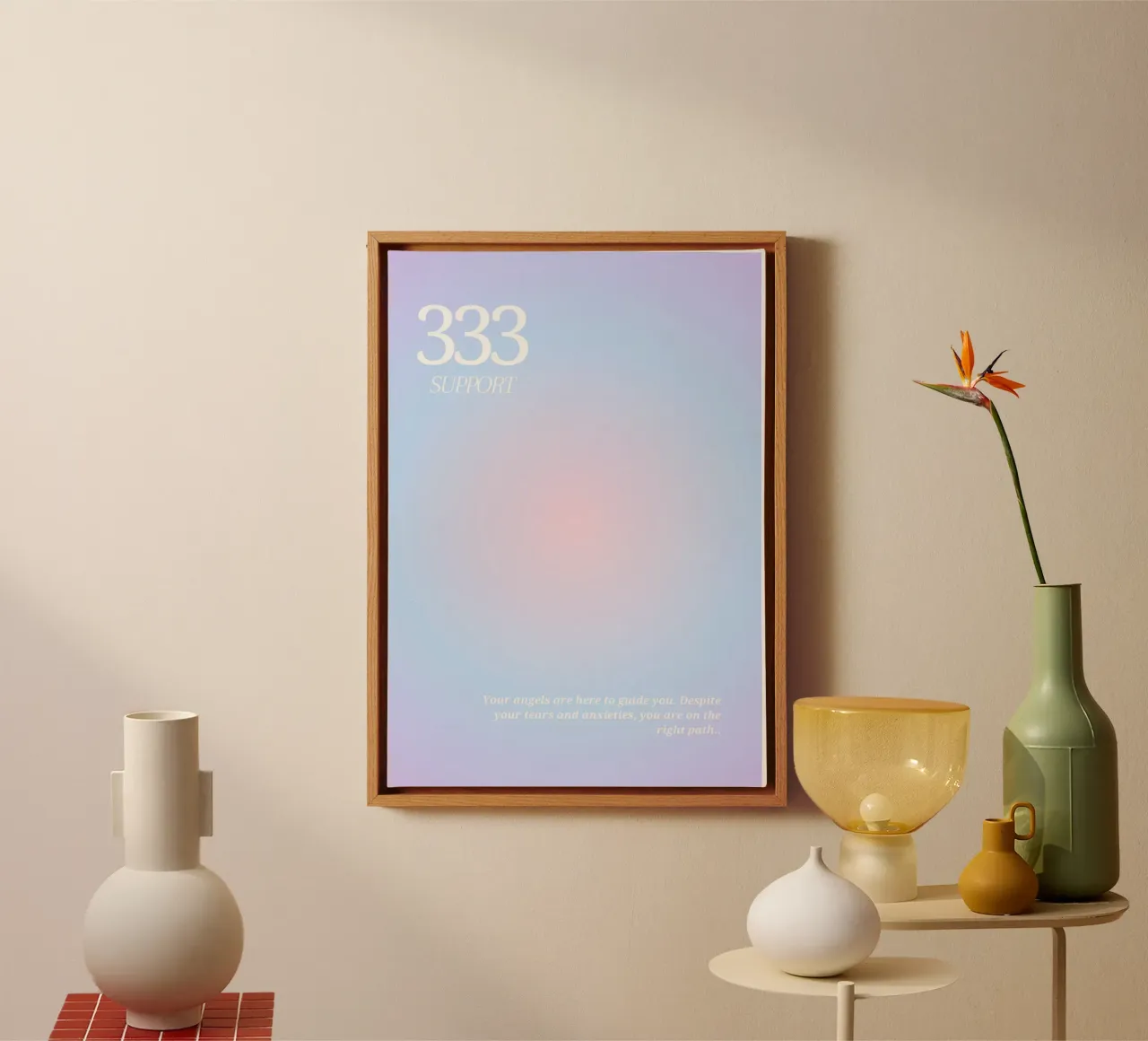 Angel Number 333 Aura Gradient Print - Support & Path canvas by homdeco