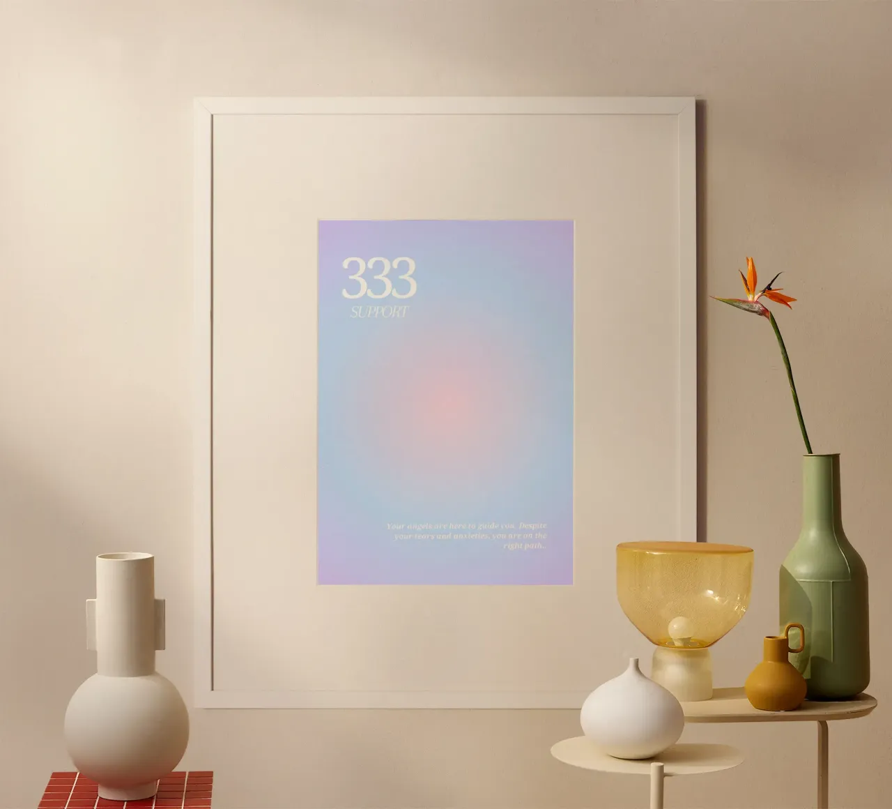 Numero dell'angelo 333 Aura Gradient Print - Supporto e percorso carta hahnemühle da homdeco