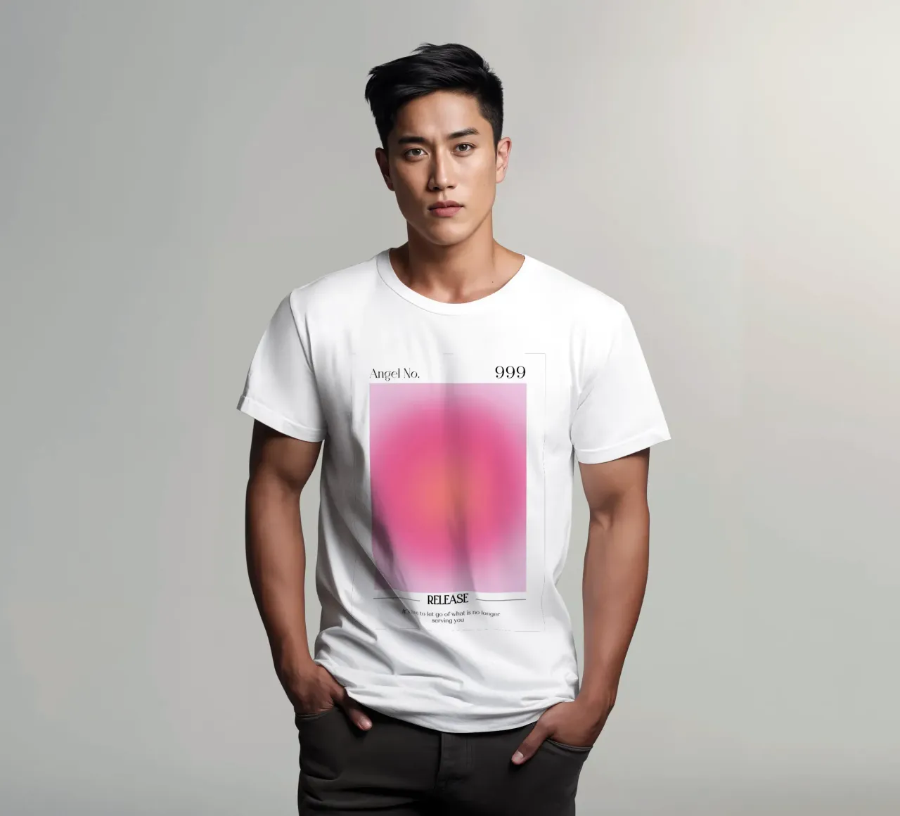 Angelo numero 999 Aura Gradient Print - Rilascio e crescita t-shirt da homdeco