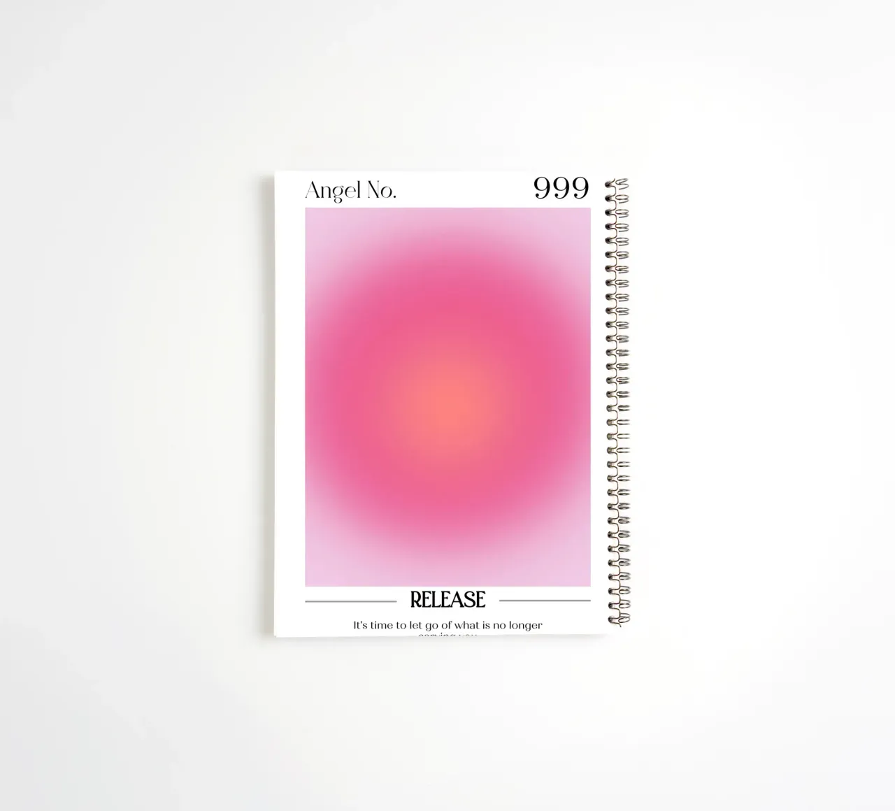 Angel Number 999 Aura Gradient Print - Release & Growth spiral notebook by homdeco
