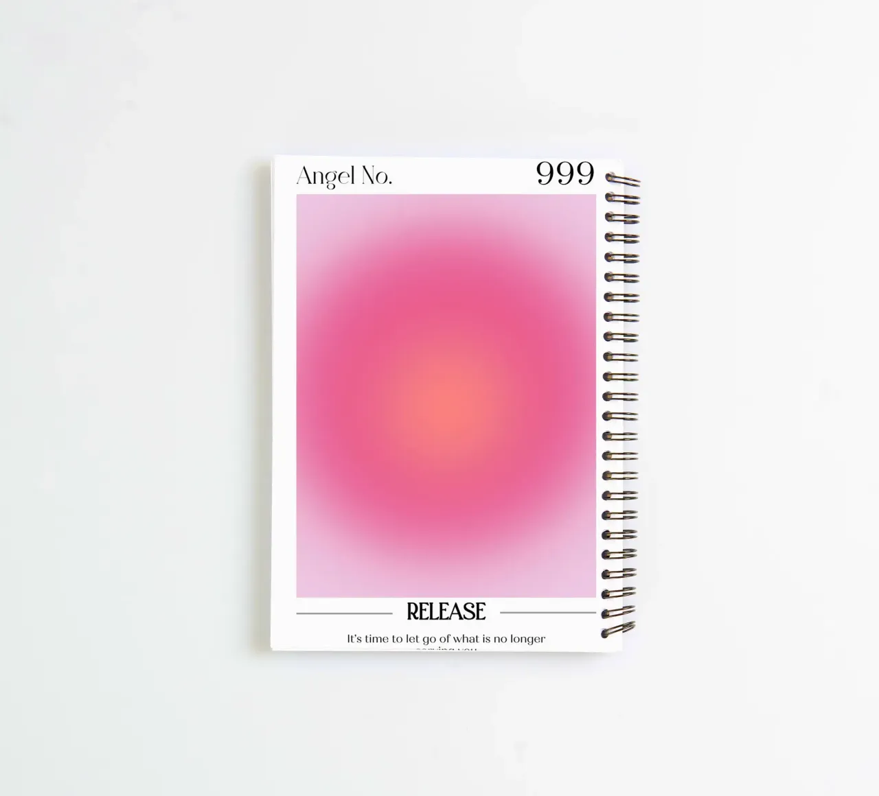 Angel Number 999 Aura Gradient Print - Release & Growth spiral notebook by homdeco