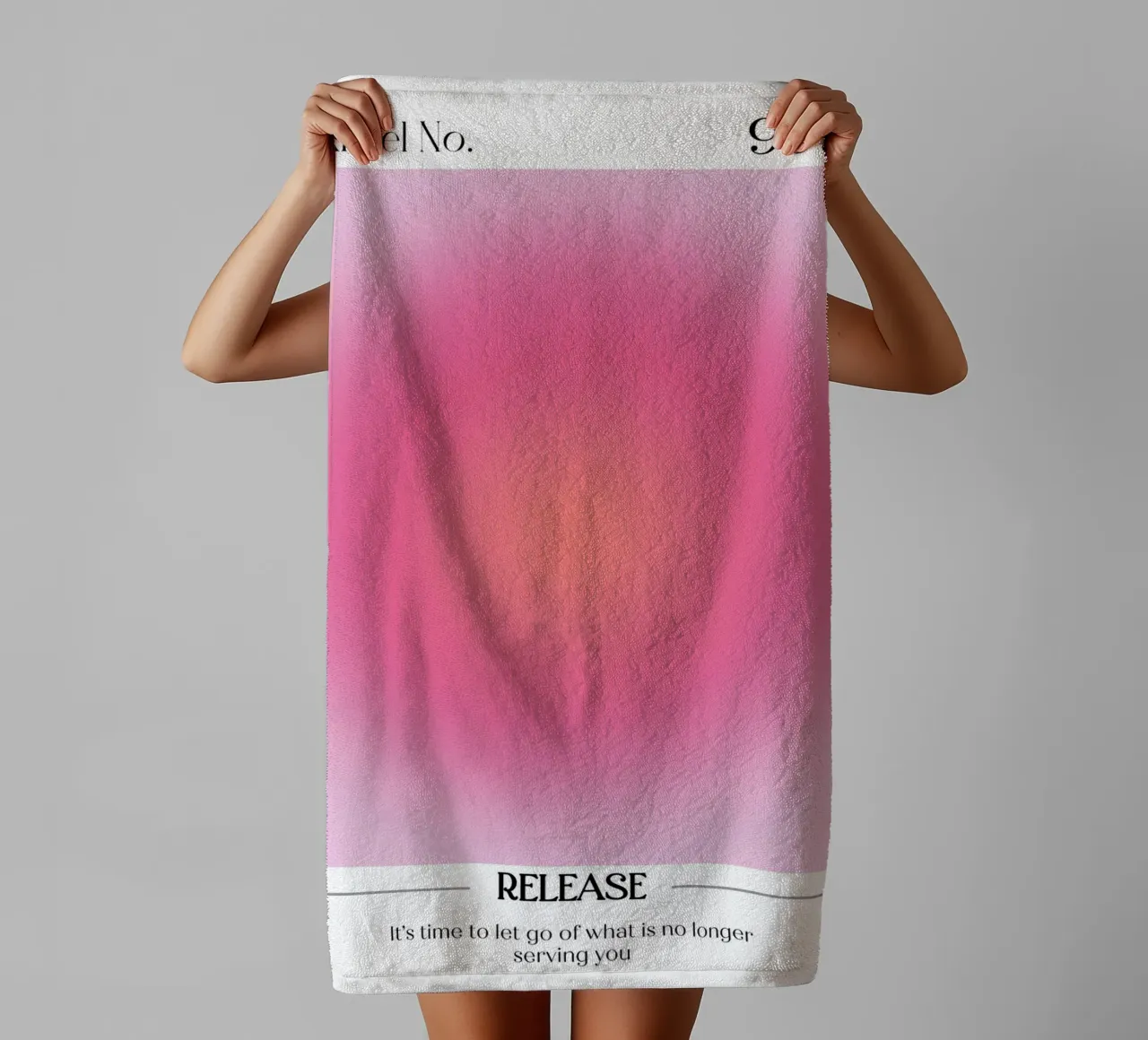Angelo numero 999 Aura Gradient Print - Rilascio e crescita asciugamano da bagno da homdeco