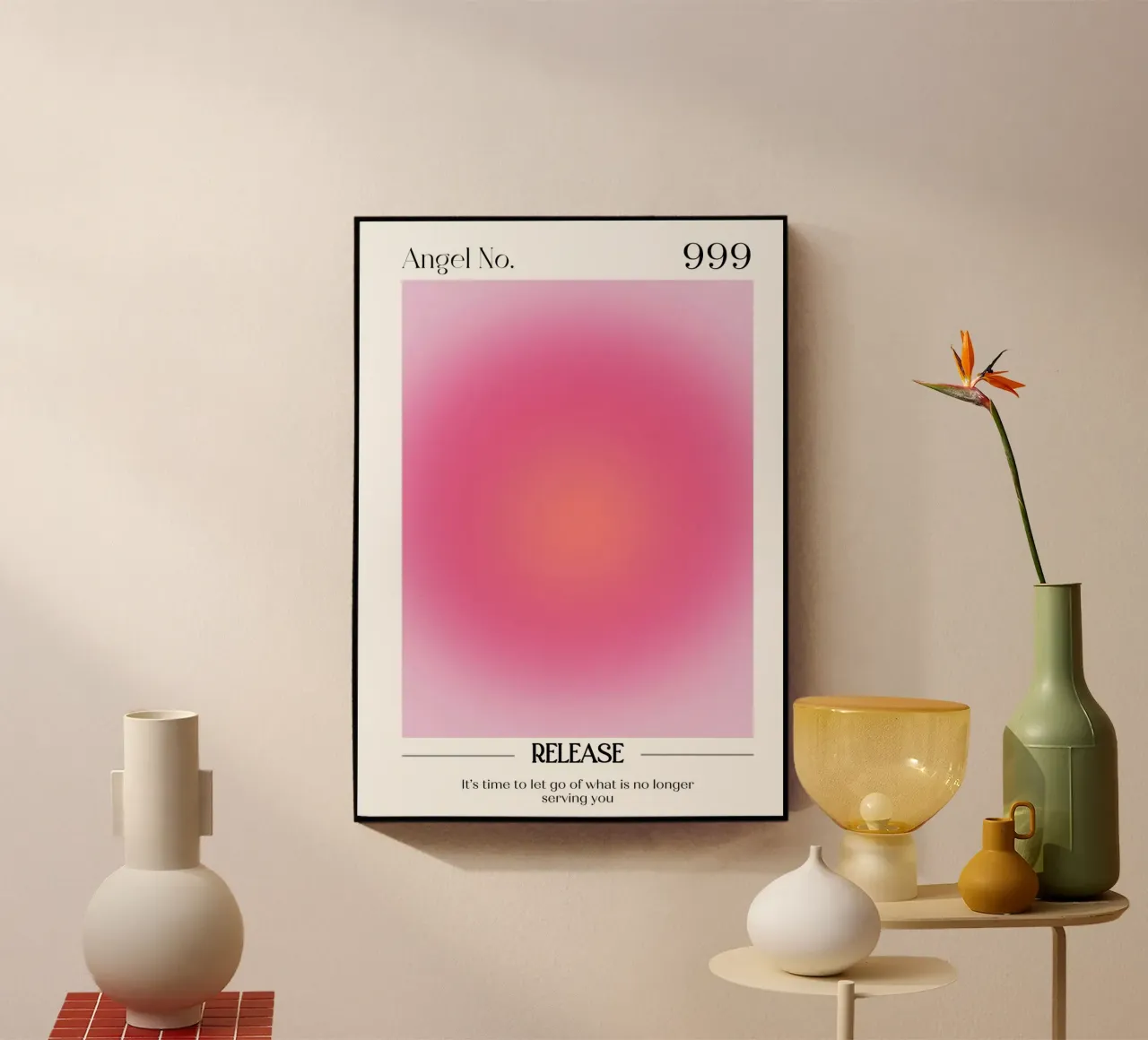 Angelo numero 999 Aura Gradient Print - Rilascio e crescita plexiglass da homdeco