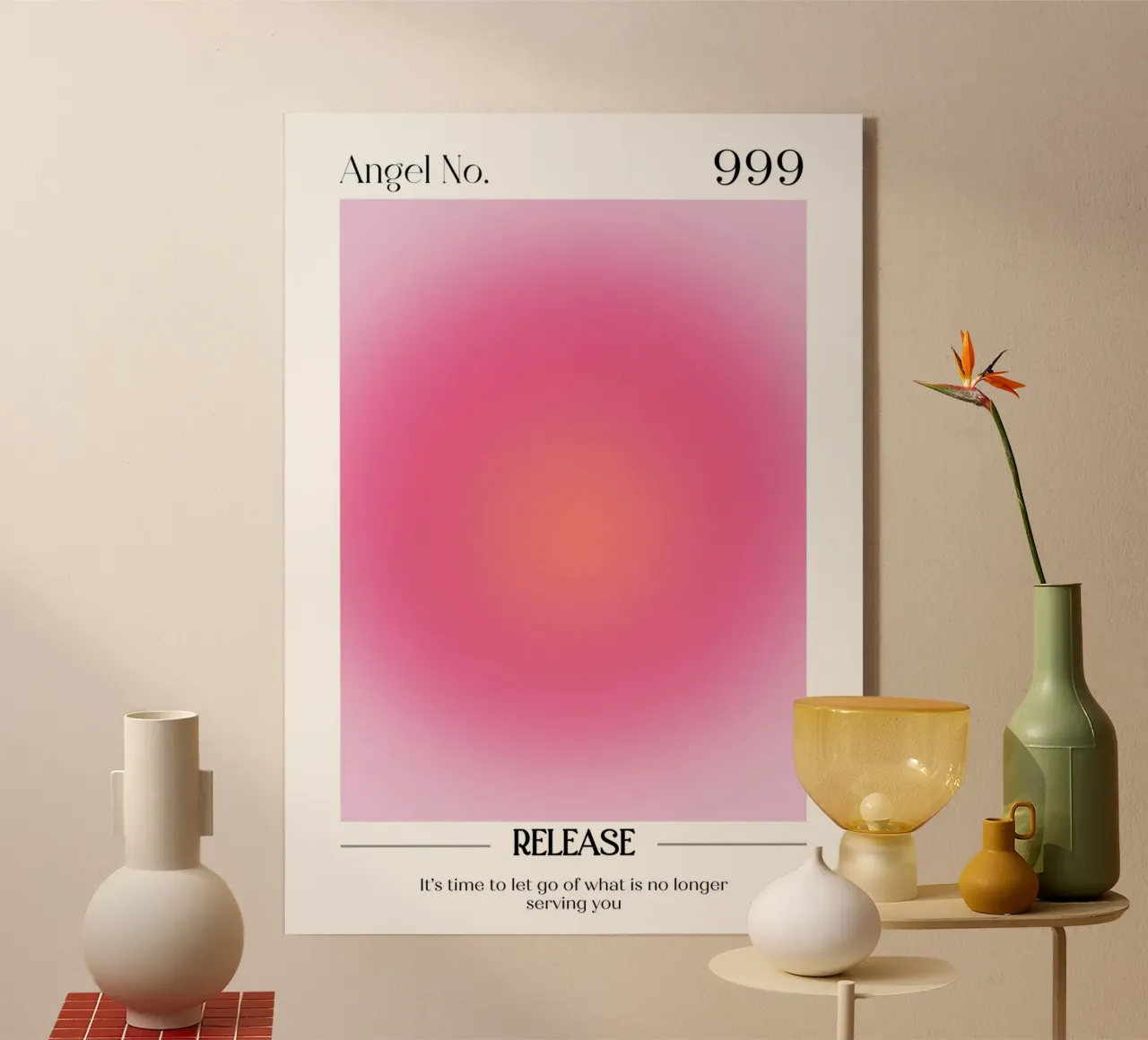 Angelo numero 999 Aura Gradient Print - Rilascio e crescita plexiglass da homdeco