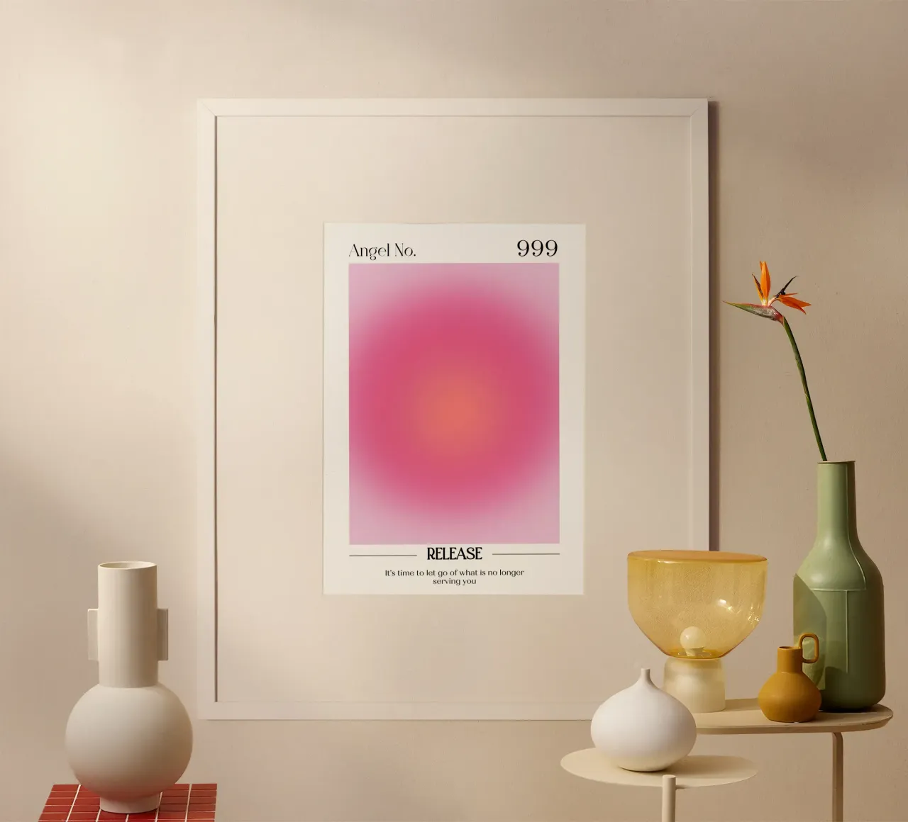 Angelo numero 999 Aura Gradient Print - Rilascio e crescita carta hahnemühle da homdeco