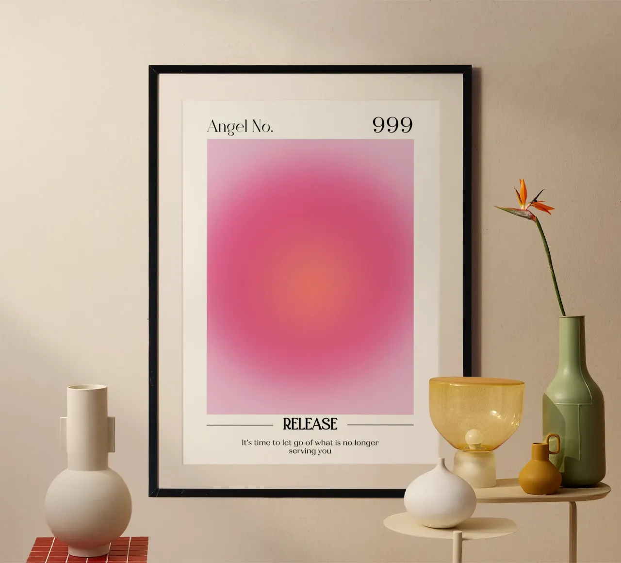 Angelo numero 999 Aura Gradient Print - Rilascio e crescita carta hahnemühle da homdeco