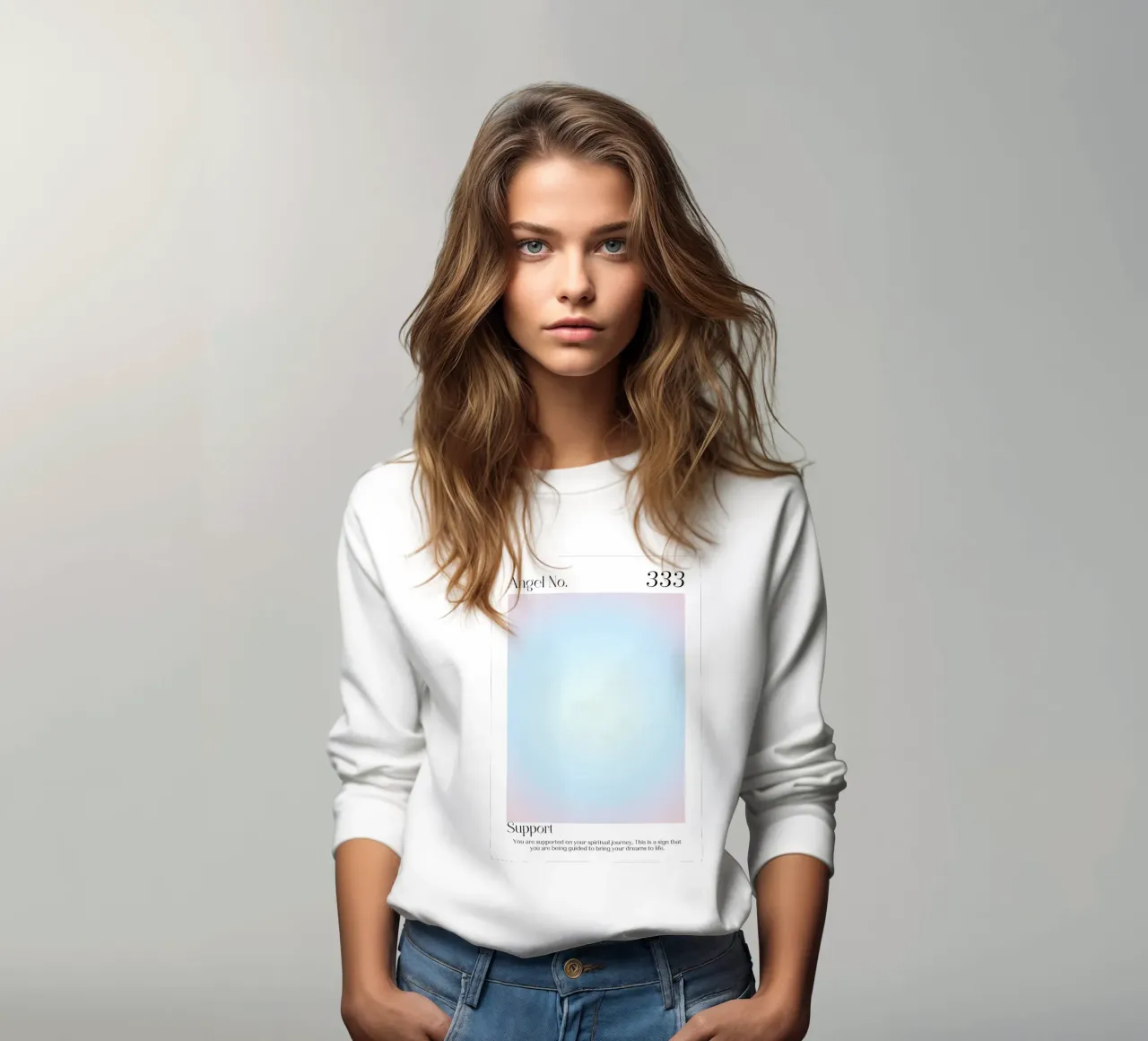 Numero dell'angelo 333 Aura Gradient Print - Supporto spirituale felpa da homdeco