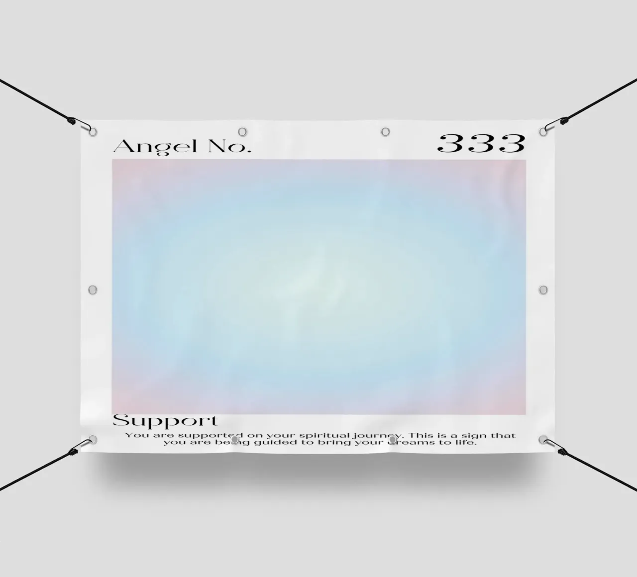 Numero dell'angelo 333 Aura Gradient Print - Supporto spirituale telo in pvc da homdeco