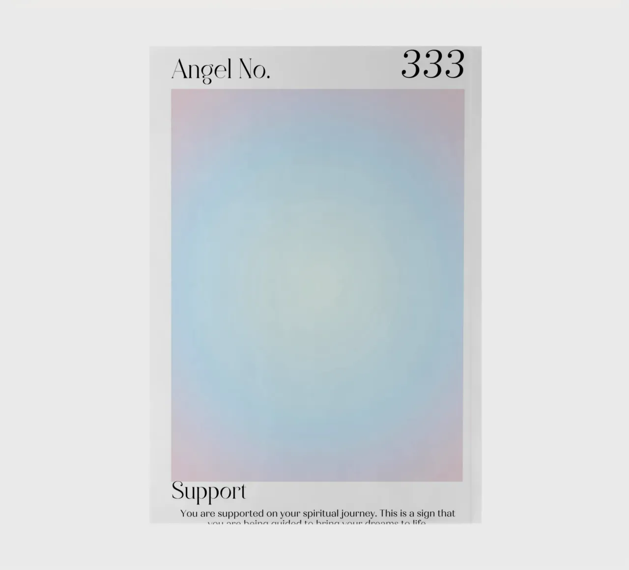 Angel Number 333 Aura Gradient Print - Soutien spirituel carnet de notes de homdeco