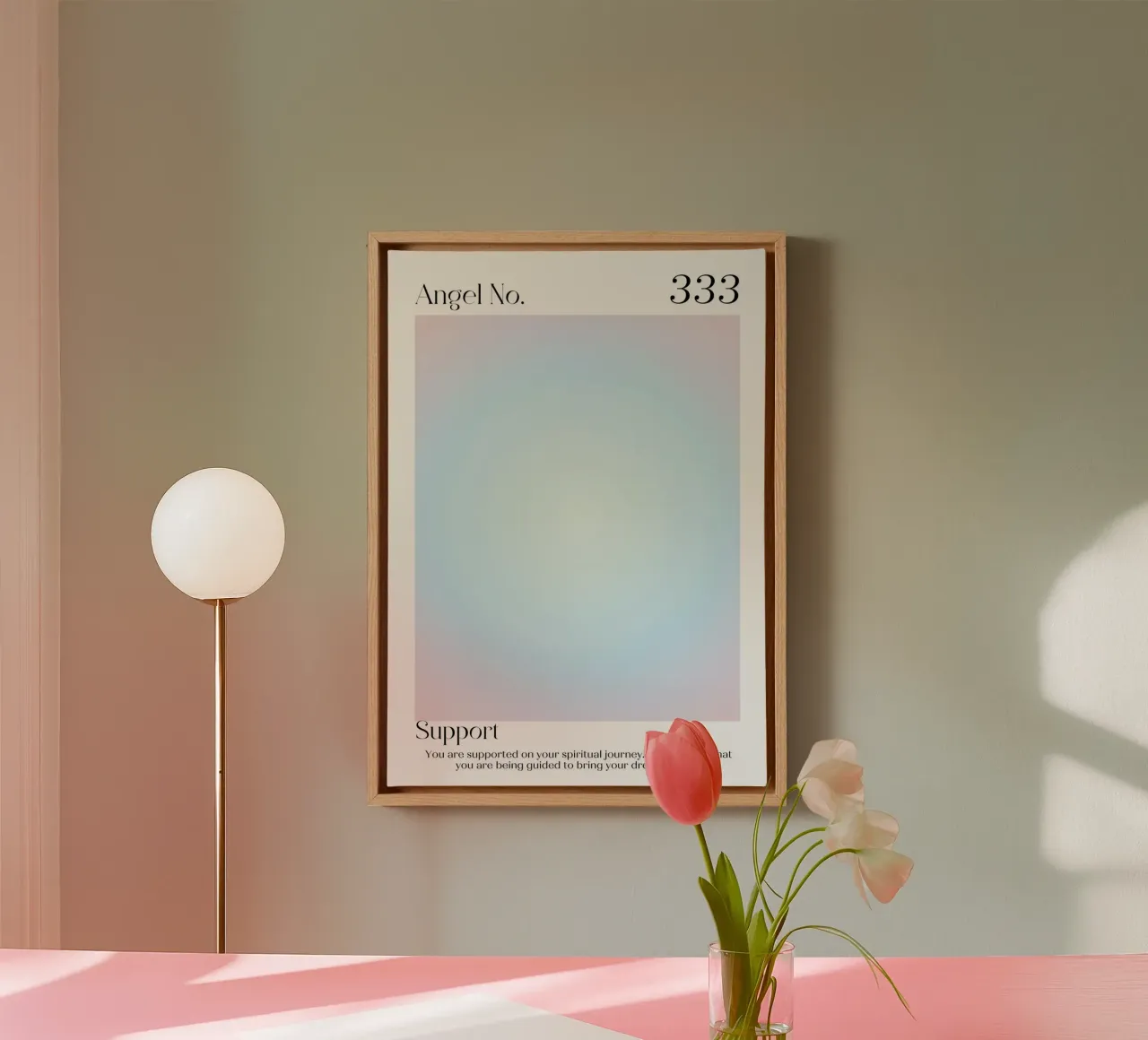 Angel Number 333 Aura Gradient Print - Spiritual Support canvas by homdeco