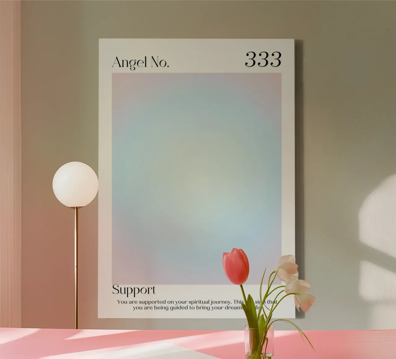 Angel Number 333 Aura Gradient Print - Spiritual Support canvas by homdeco