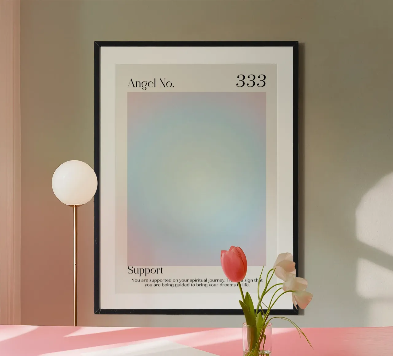 Numero dell'angelo 333 Aura Gradient Print - Supporto spirituale carta hahnemühle da homdeco