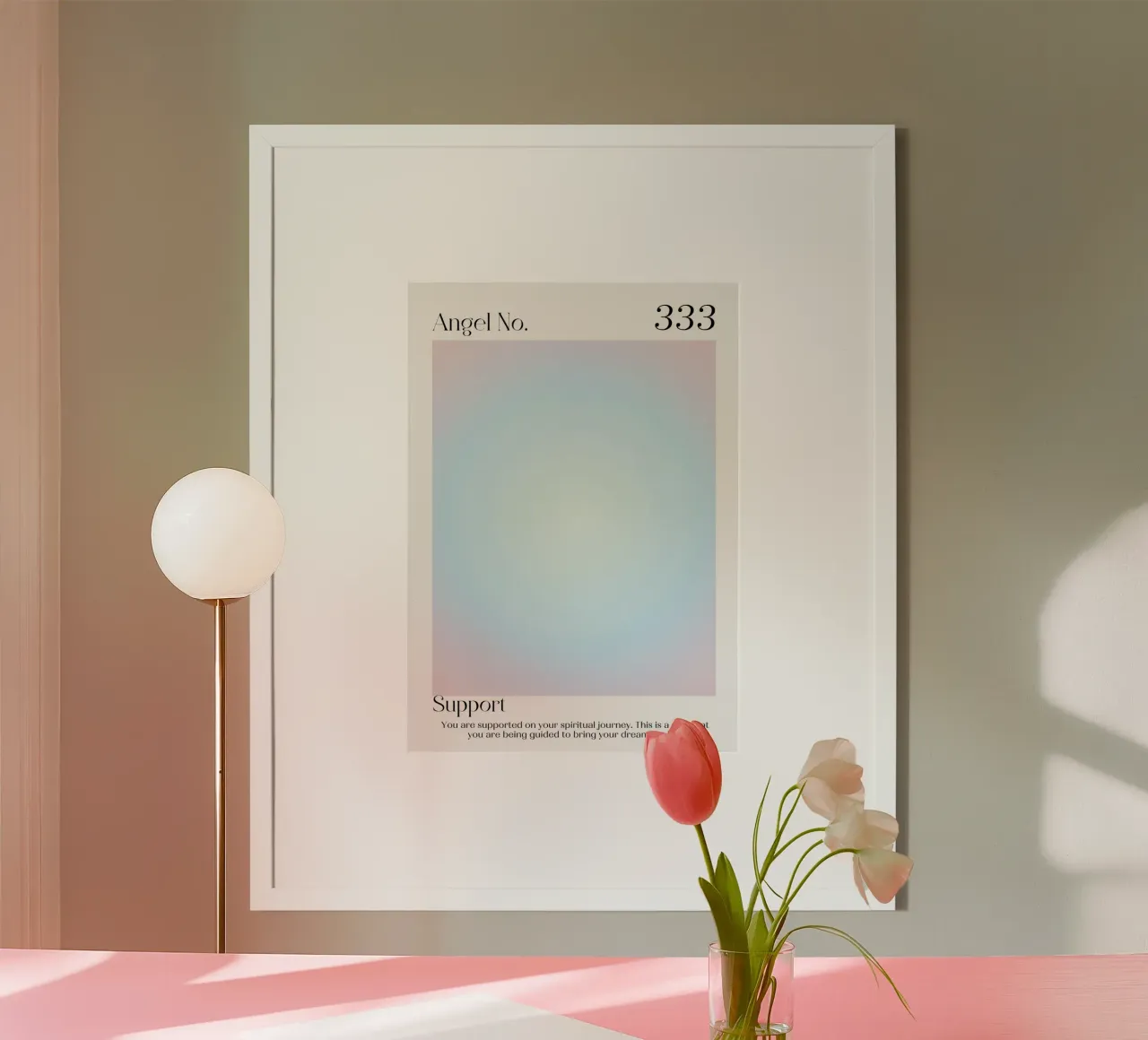 Numero dell'angelo 333 Aura Gradient Print - Supporto spirituale carta hahnemühle da homdeco