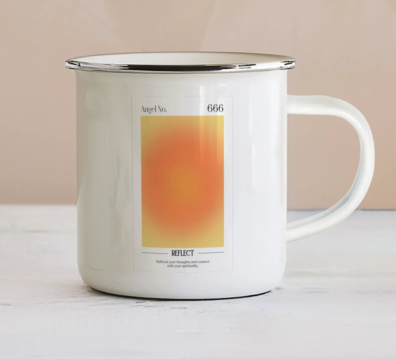 Angelo Numero 666 Aura Gradiente Stampa - Rifletti & Spirito tazza in smalto da homdeco