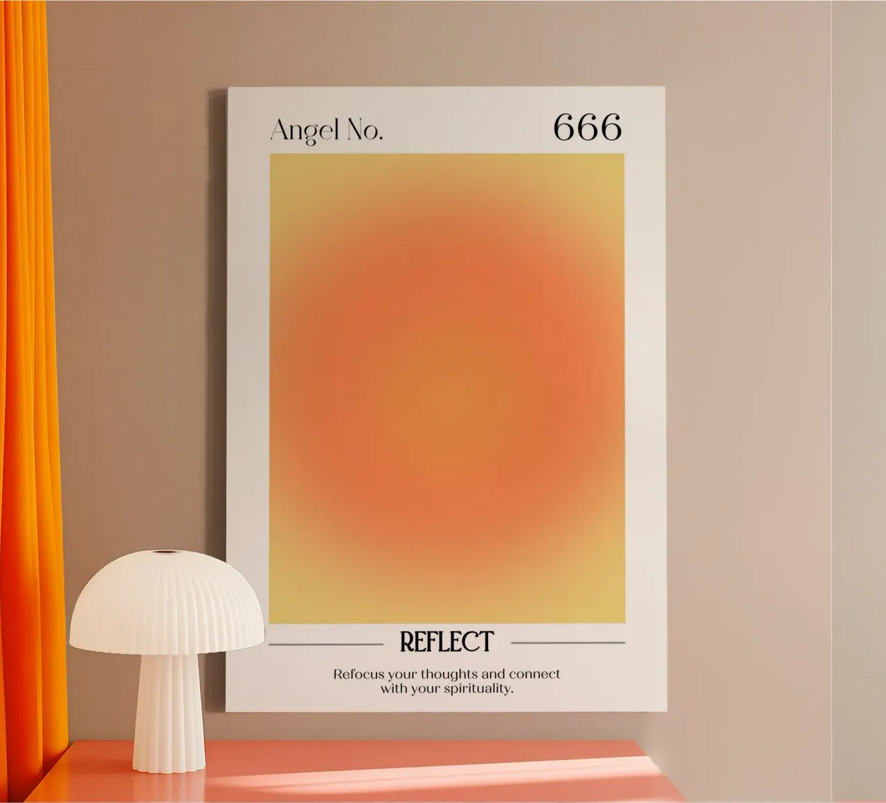 Engelen Nummer 666 Aura Kleurverloop Print - Reflect & Spirit canvas van homdeco