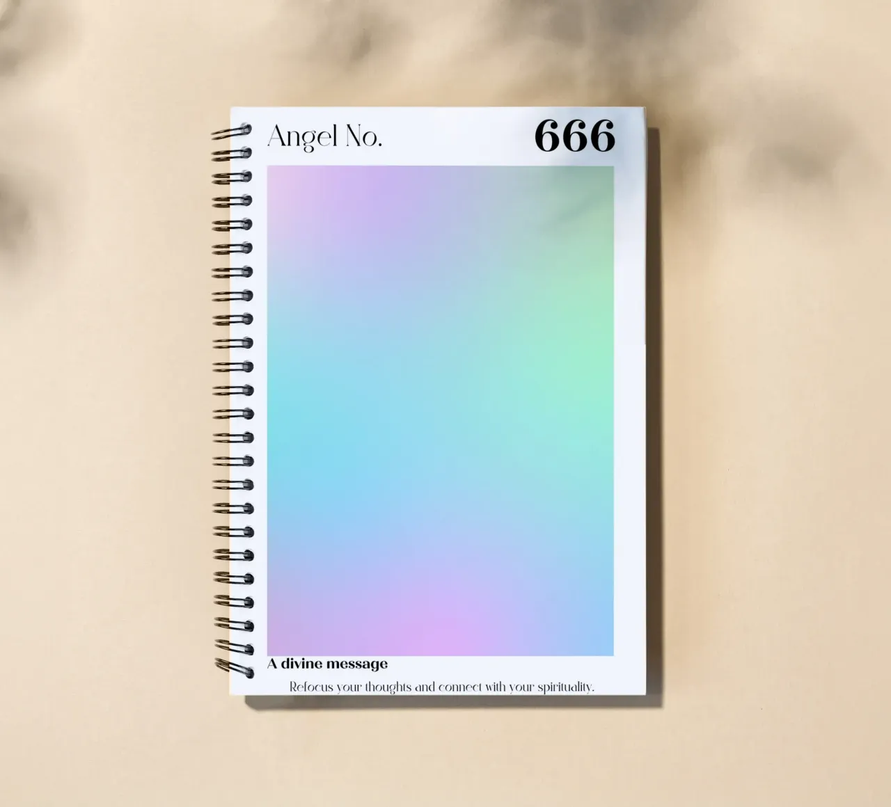Angel Number 666 Aura Gradient Print - Divine Message spiral notebook by homdeco