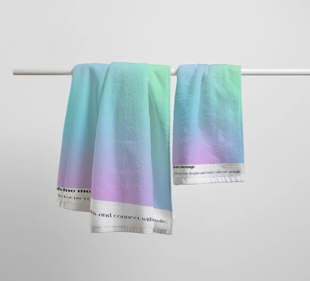Angel Number 666 Aura Gradient Print - Divine Message towel by homdeco
