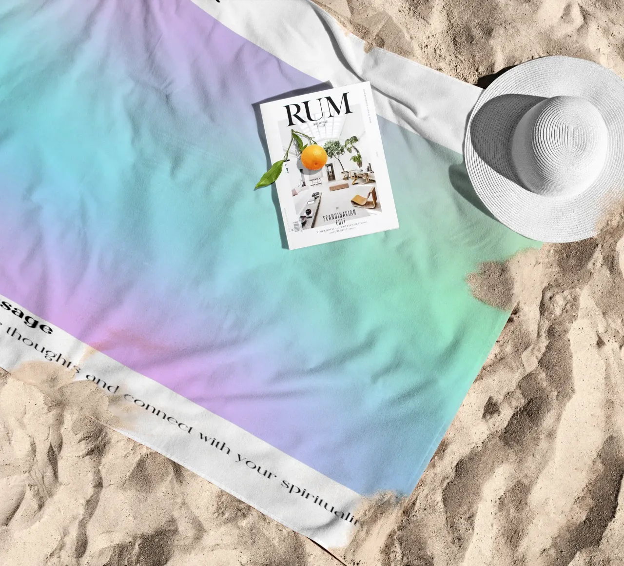 Angel Number 666 Aura Gradient Print - Divine Message beach towel by homdeco