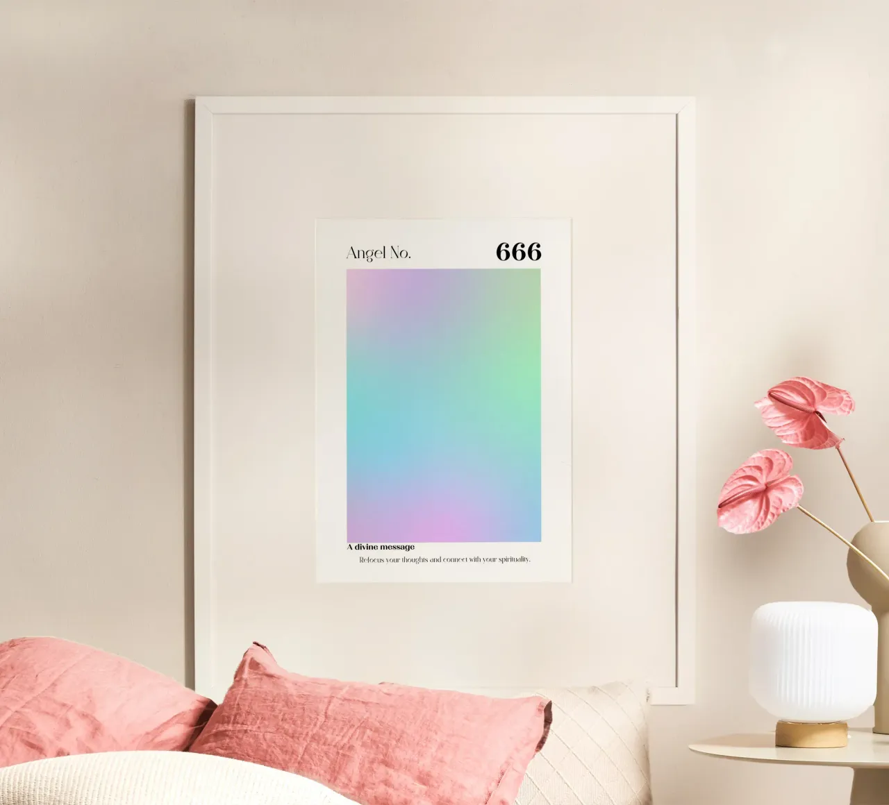Angel Number 666 Aura Gradient Print - Divine Message hahnemühle by homdeco