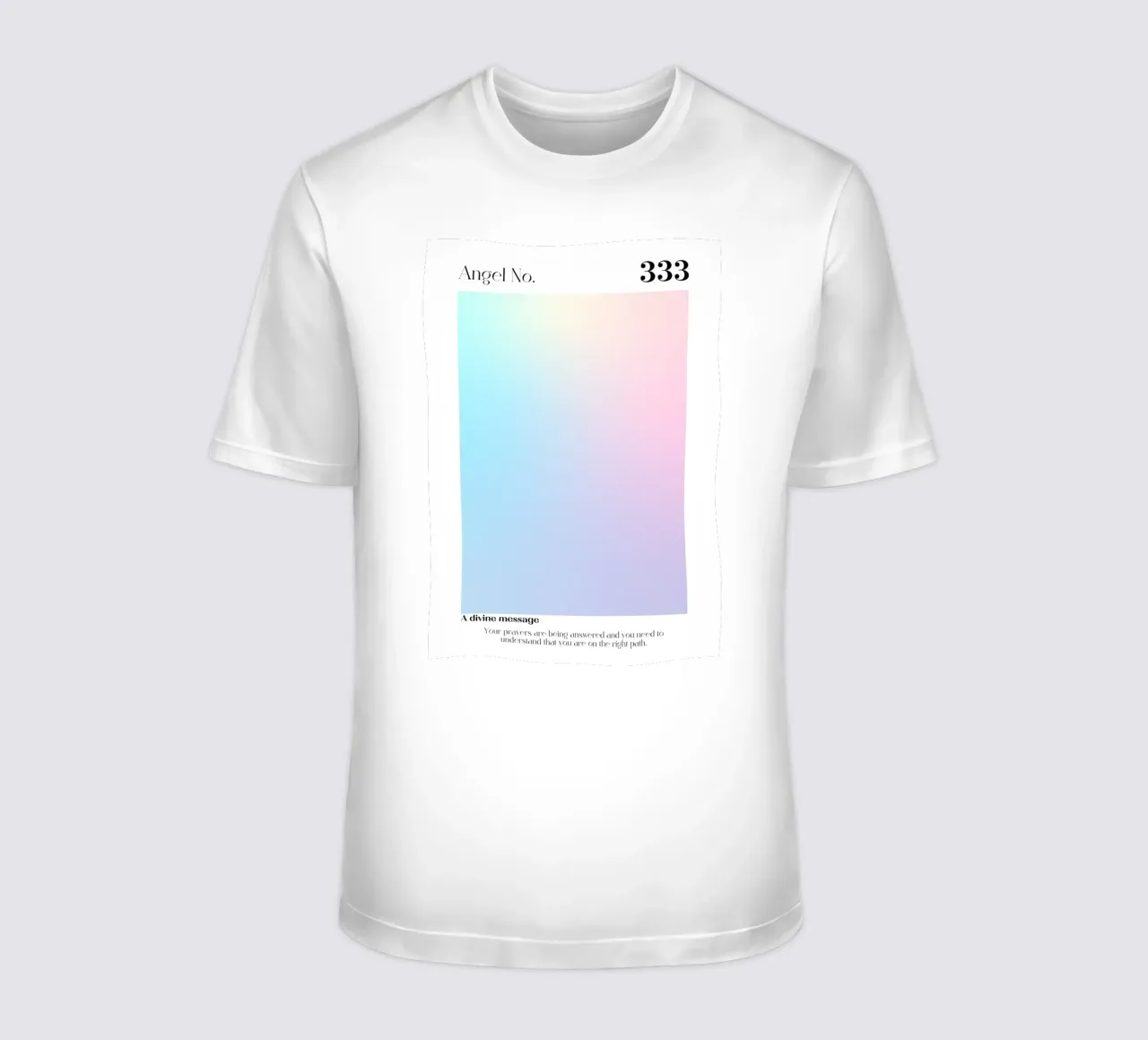 Angelo Numero 333 Aura Gradient Print - Sentiero Divino t-shirt da homdeco
